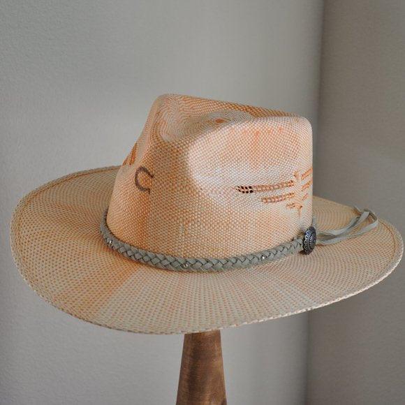 Charlie 1 Horse Topo Chico Coral Straw Hat CSTOPO-3430 – Painted