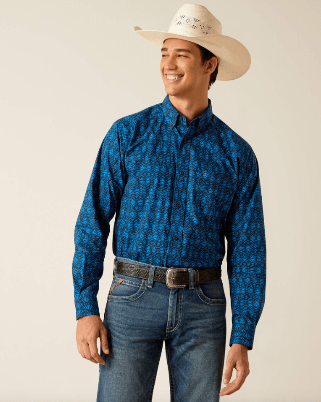 Ariat Men's Pascual Directoire Blue Classic Fit Long Sleeve Western Shirt  10048379 | Painted Cowgirl Western Store