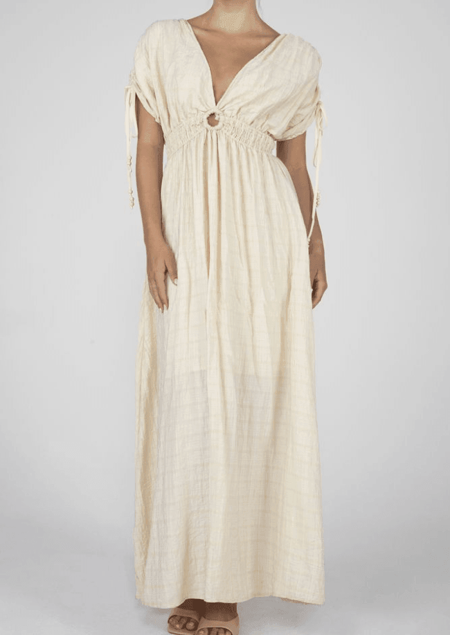 Flowy cream maxi dress hotsell