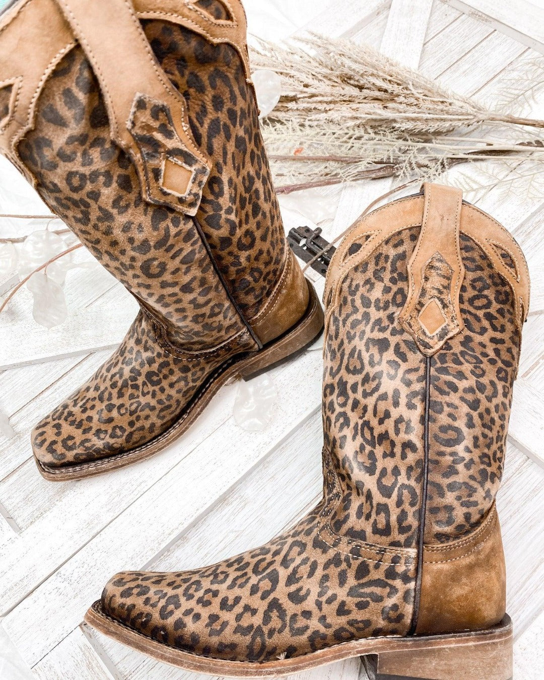Corral Women's Leopard Square Toe Western Boots C3788 – Painted Western Store