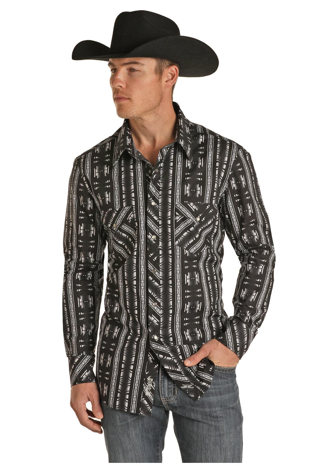 Rock & Roll Cowgirl Women's Aztec Print Long Sleeve Snap Shirt B4S3304 -  Russell's Western Wear, Inc.