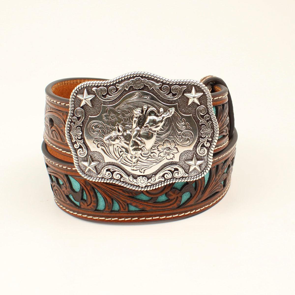 Nocona Ladies Western Belt with a hint of turquoise