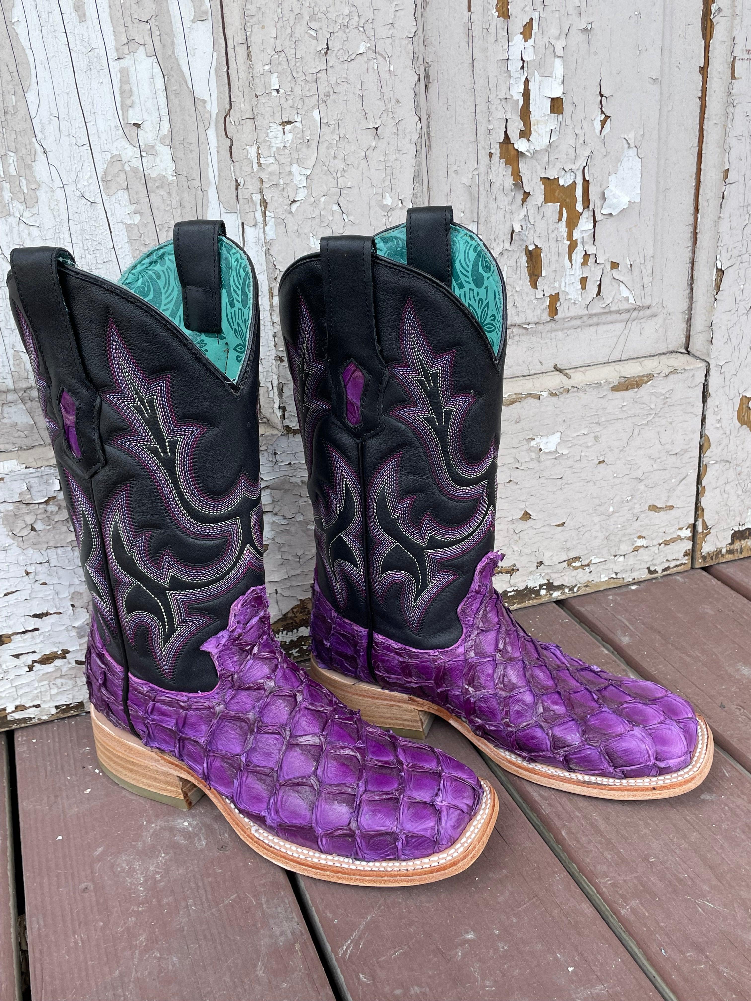 Purple and black cowboy hot sale boots