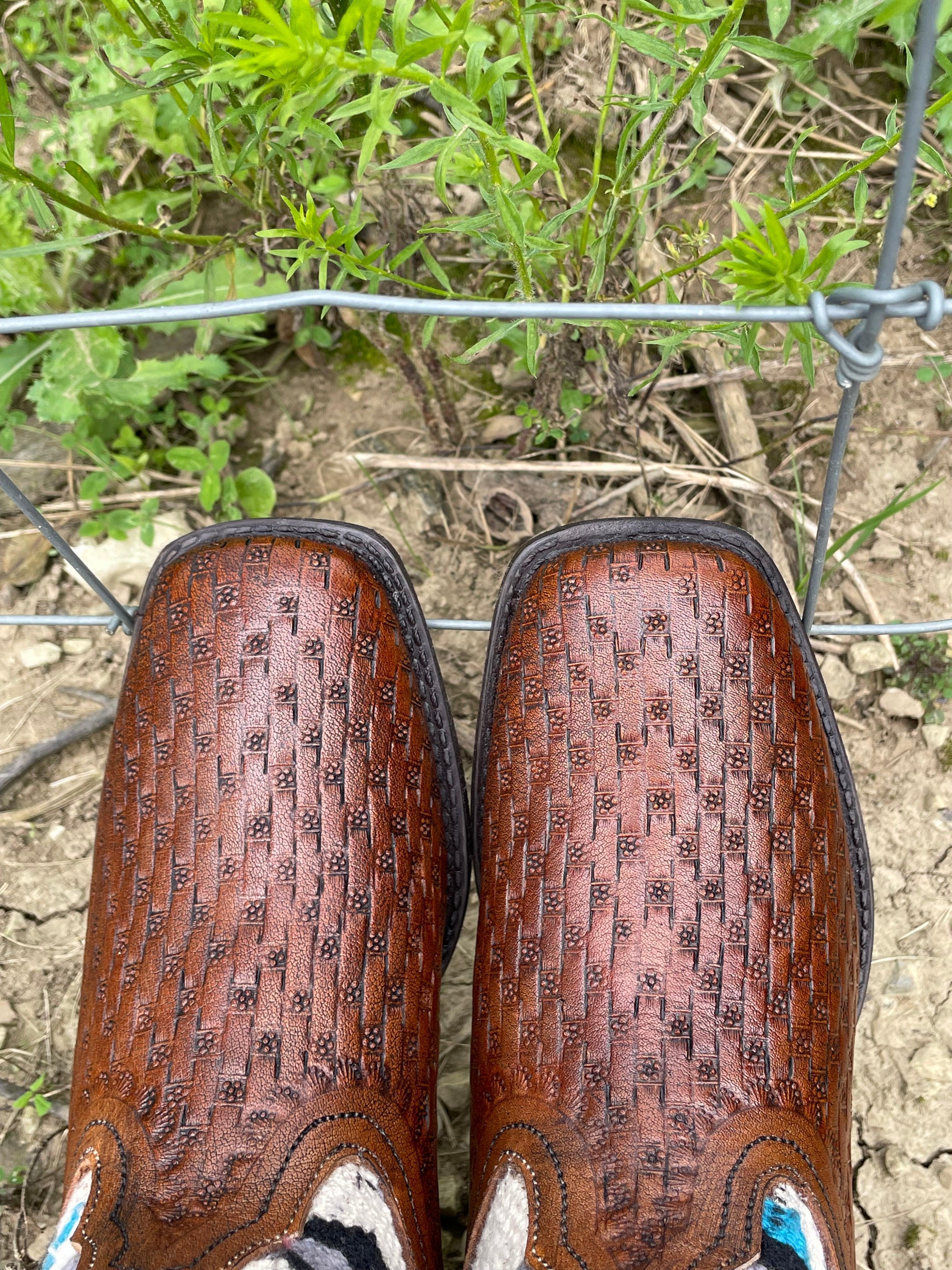 Roper Women's Becca Aztec Woven Square Toe Cowgirl Boots 0914-3284