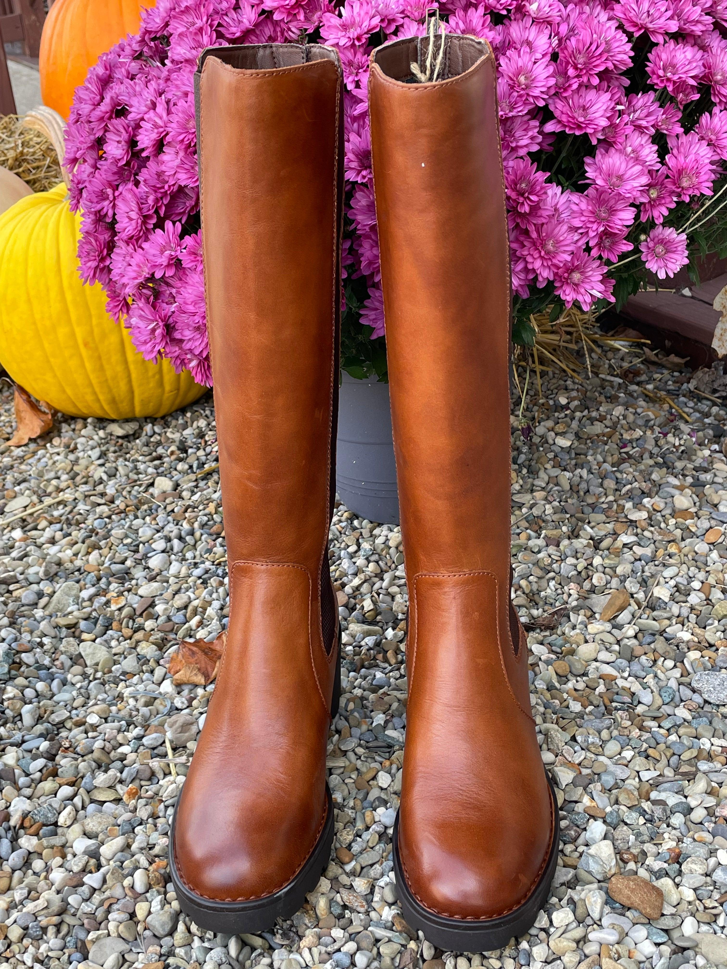 Tall brown shop riding boots