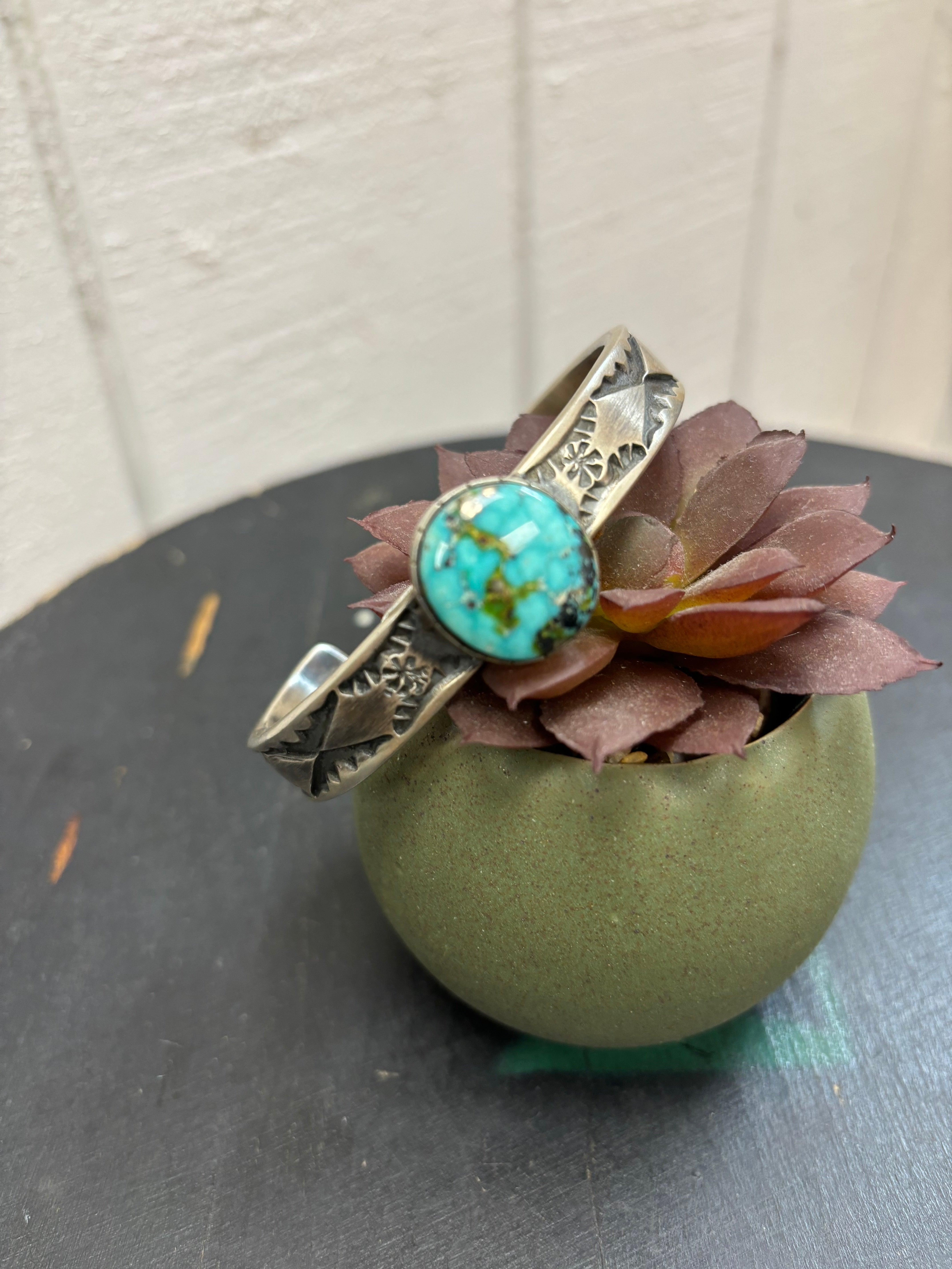 Genuine Sonoran Rose Turquoise Navajo Handmade Sterling Cuff Bracelet by  Nora Tahe | Painted Cowgirl Western Store