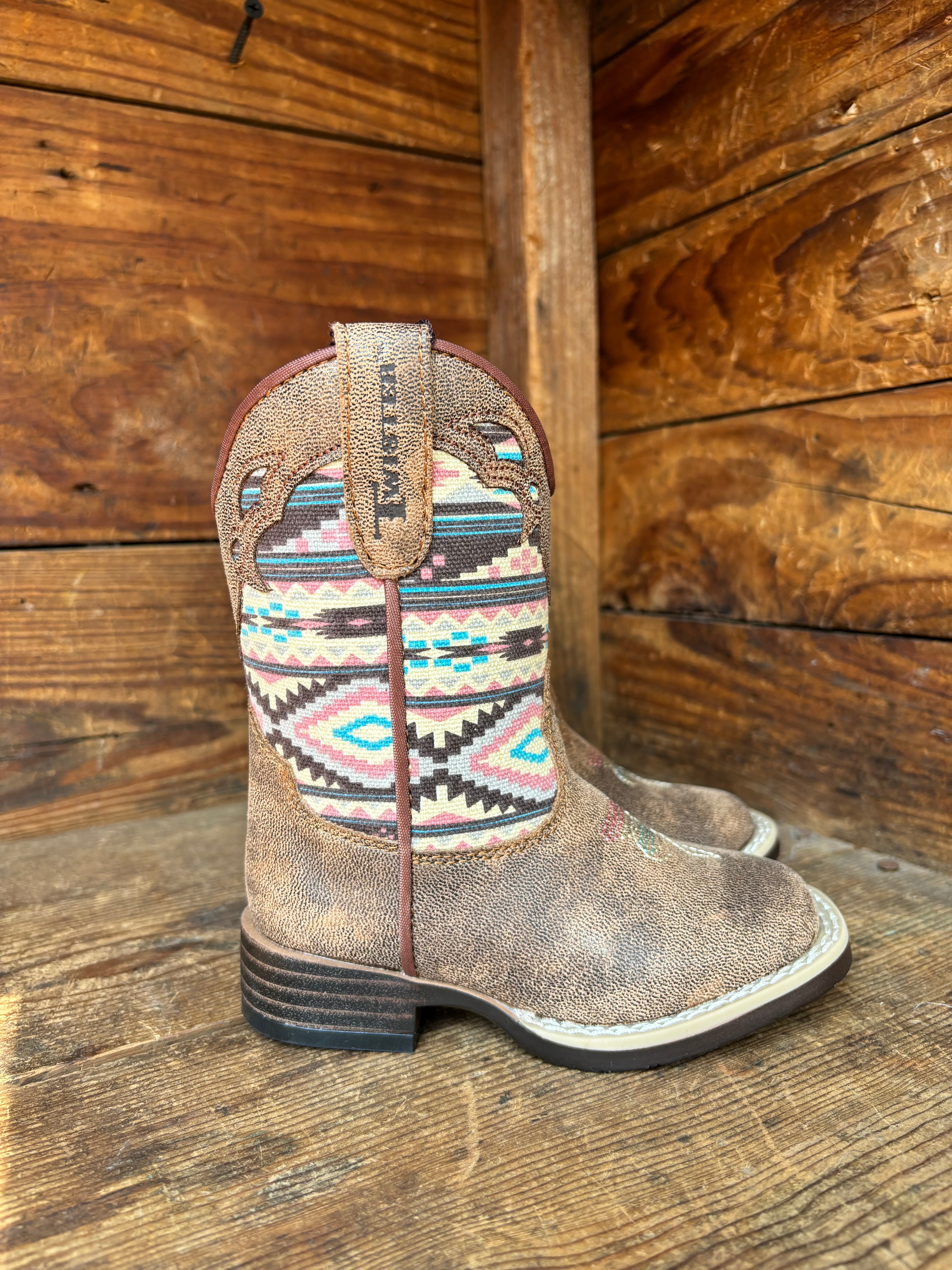 Twister Magan Brown with Aztec Print Toddler Cowboy Boots 443001502 Painted Cowgirl Western Store