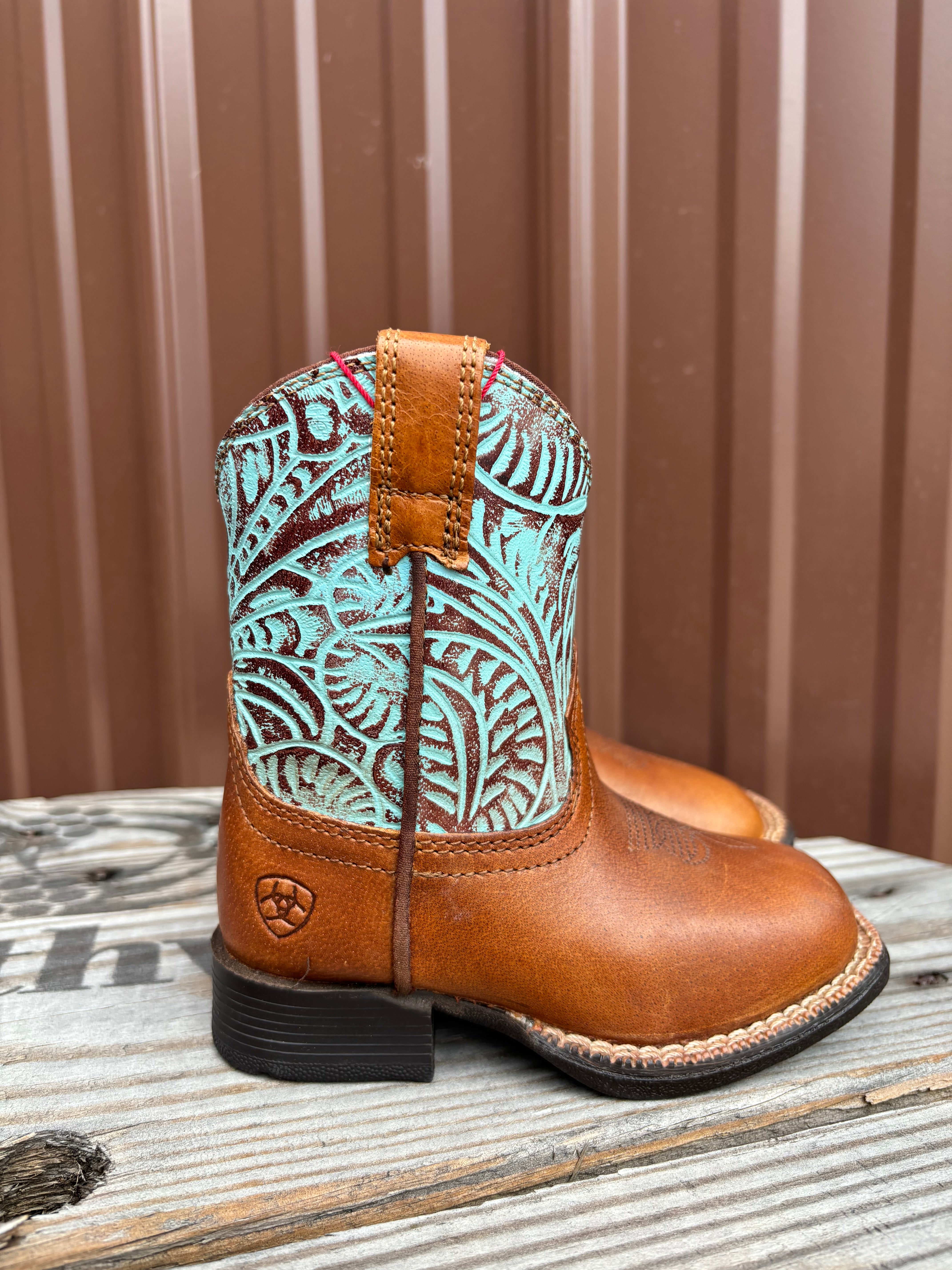 Ariat Presidio 2024 Chocolate Brown Turquoise Inlay Leather Cowboy Boots