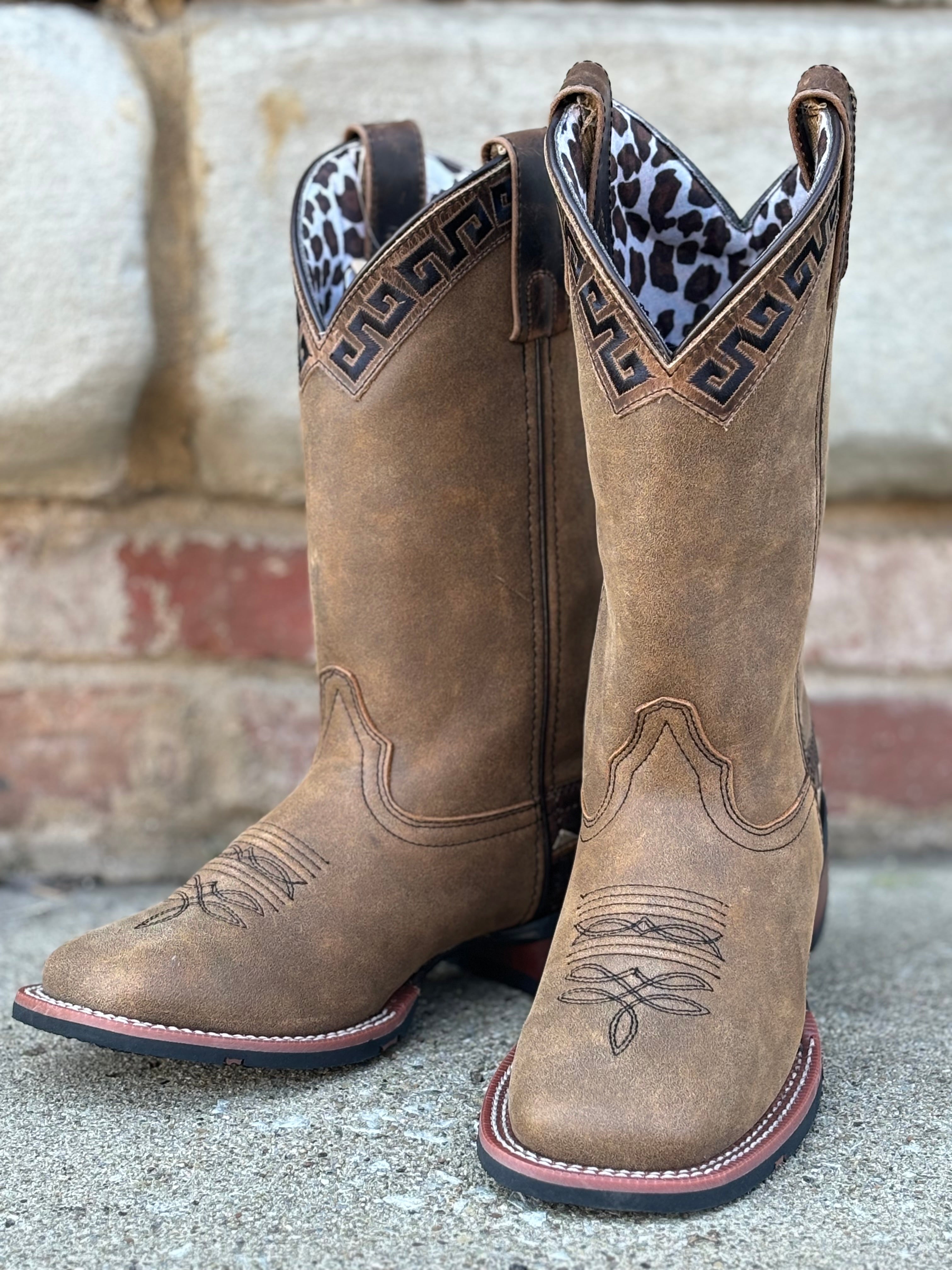 Laredo Women s Tan Atzi Embroidered Square Toe Cowgirl Boots 5683 Painted Cowgirl Western Store