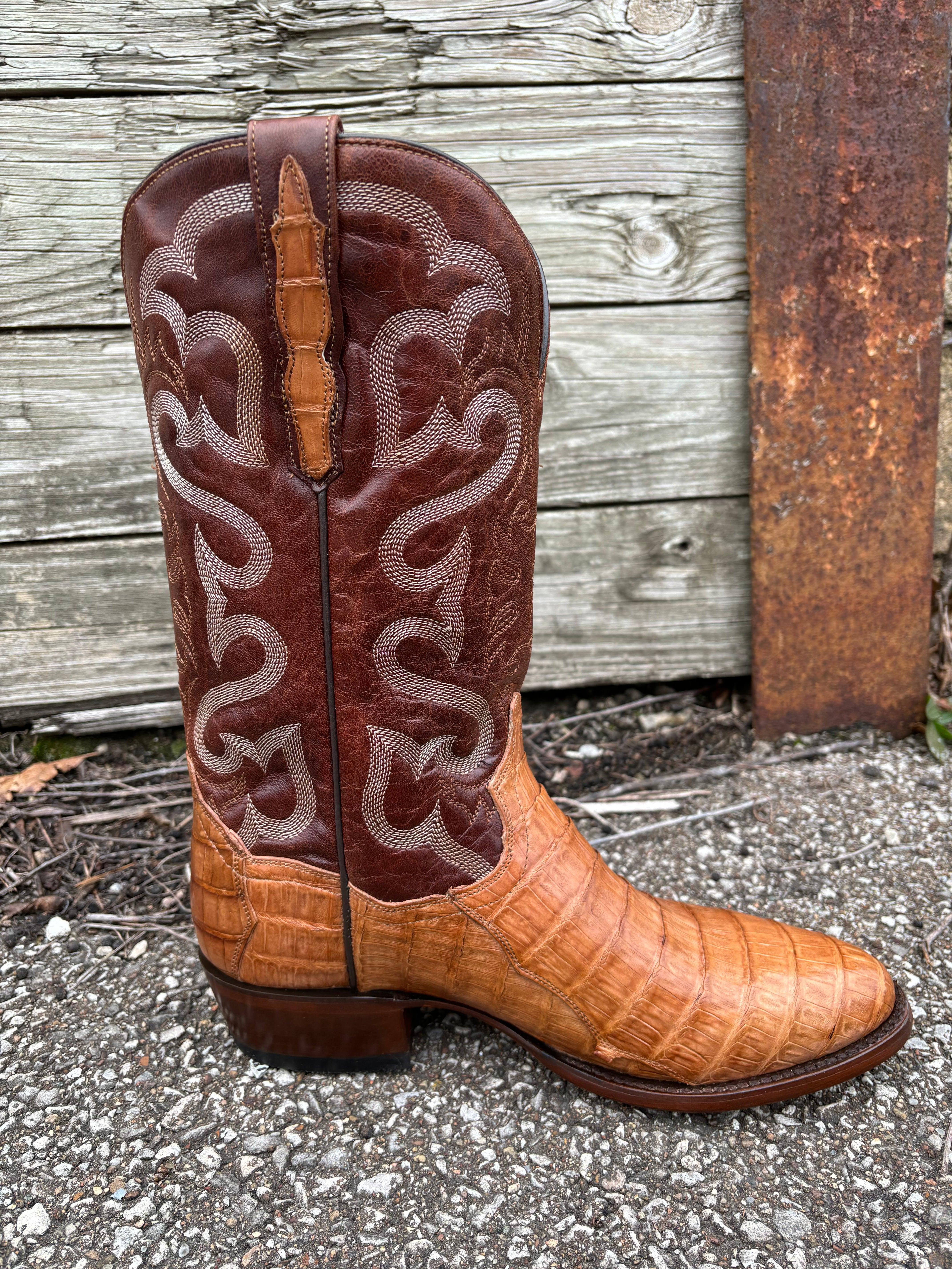 Round toe cheap caiman boots