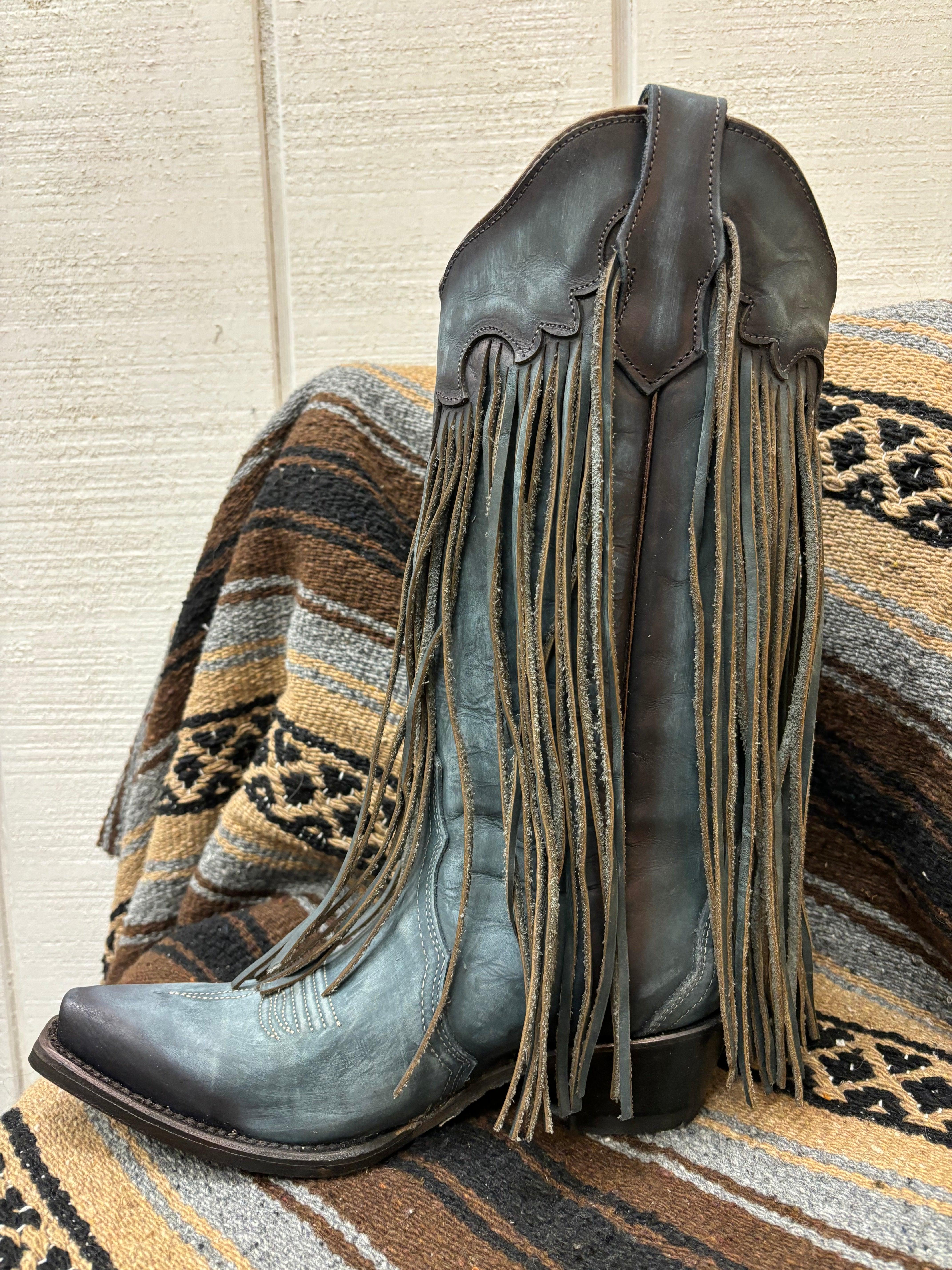 Womens fringe cowgirl clearance boots