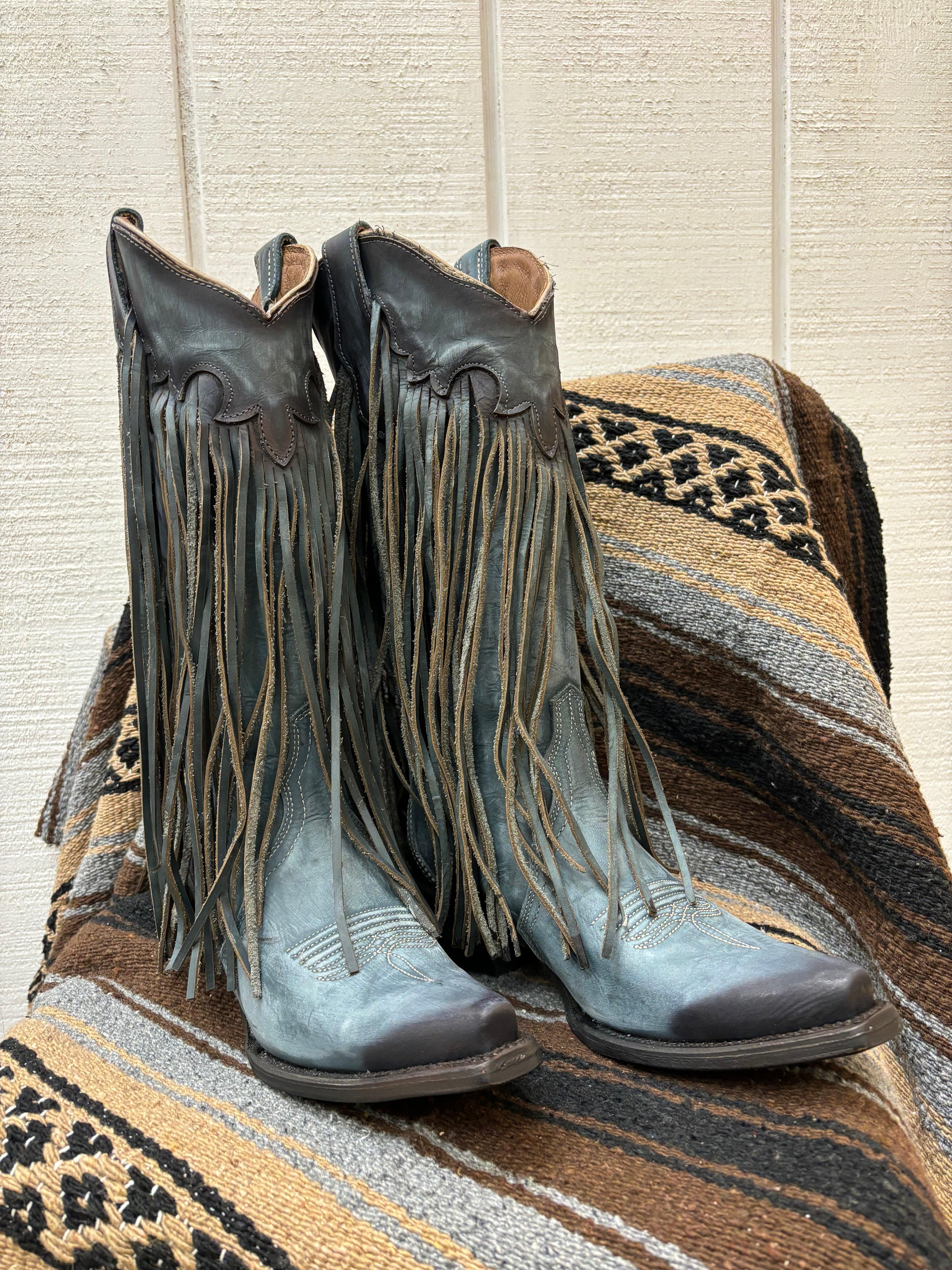 Corral fringe outlet cowboy boots