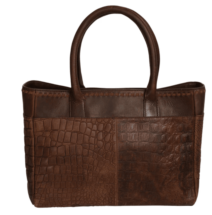 STS Ranchwear Croc brown and top black satchel Bag