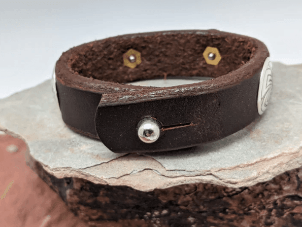 Women's Leather Concho Bracelet Thunderbird Ketoh Bowguard Cuff * Old Taos buy Design * ****New Arrival****