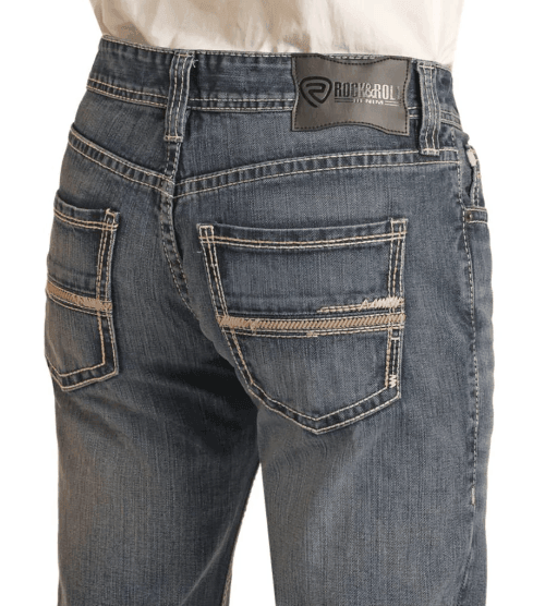 Rock & high quality Roll Cowboy Pistol Straight Leg Jeans 40x34