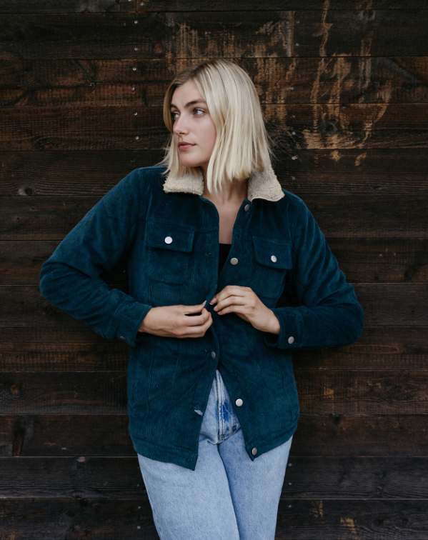 Outback Trading Company Women s Turquoise Georgia Corduroy Jacket 42195 TUR Painted Cowgirl Western Store
