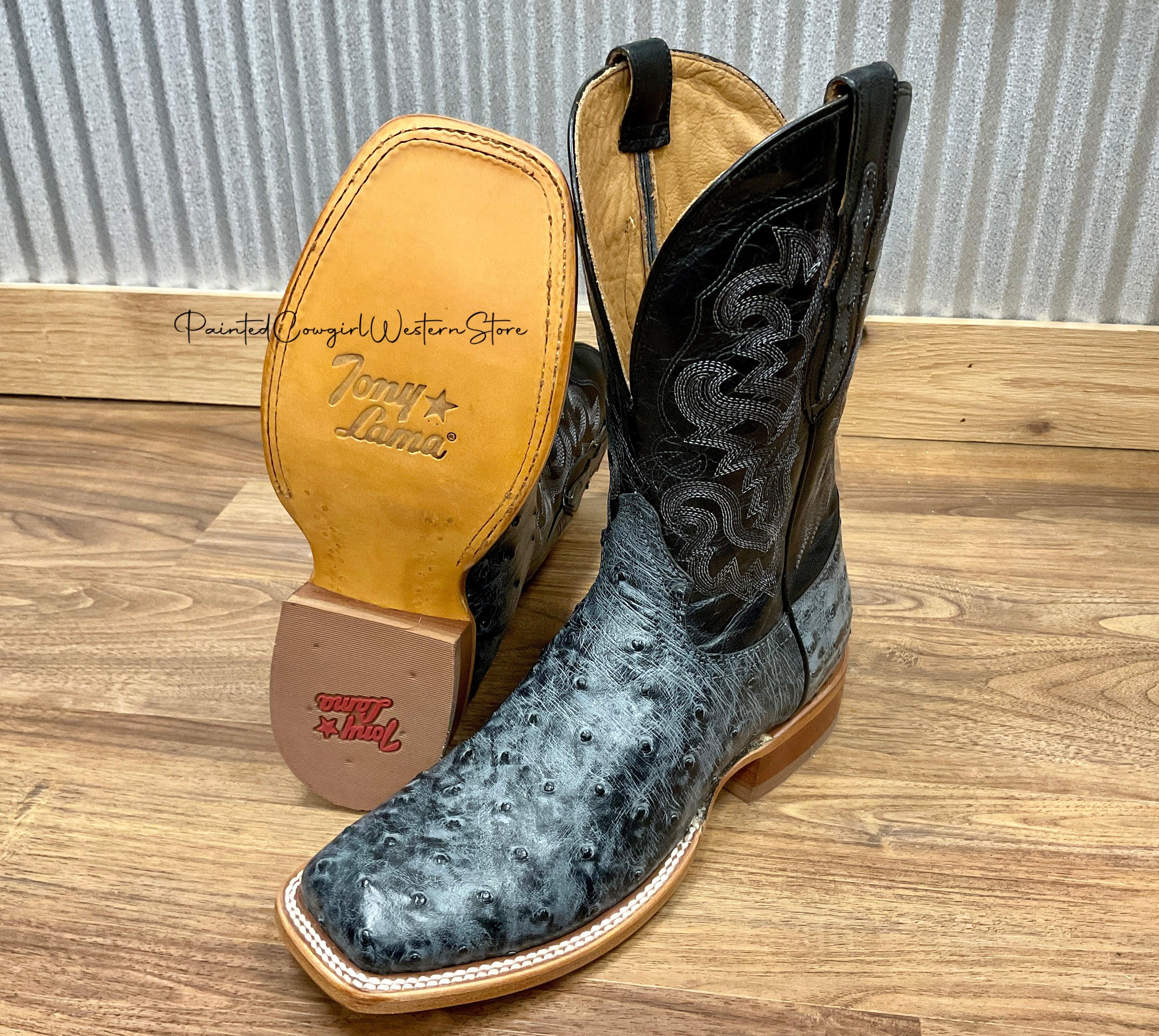 Tony lama square toe cowboy clearance boots