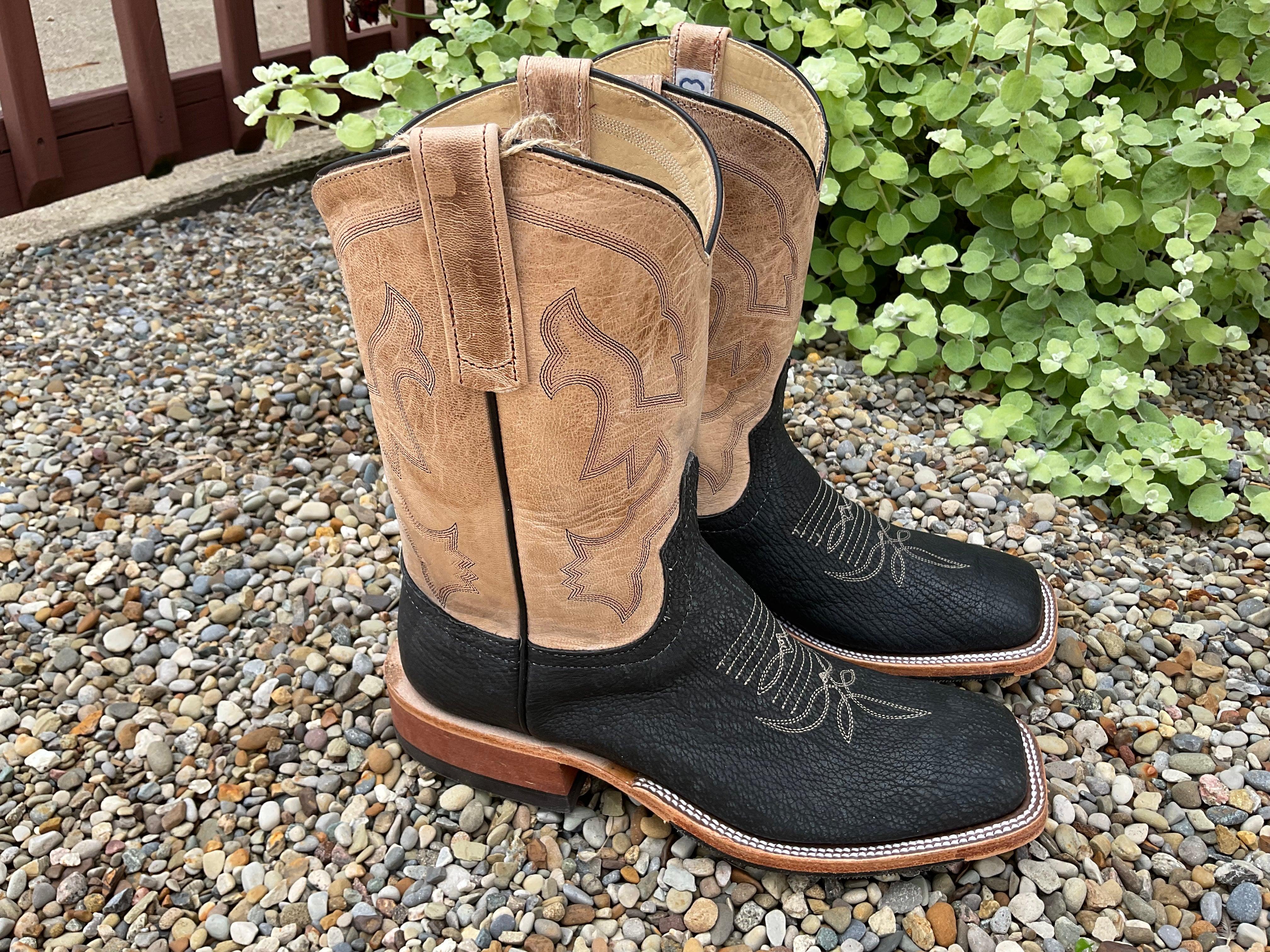 Anderson Bean Men s Black Shark Bone Mad Cat Square Toe Cowboy