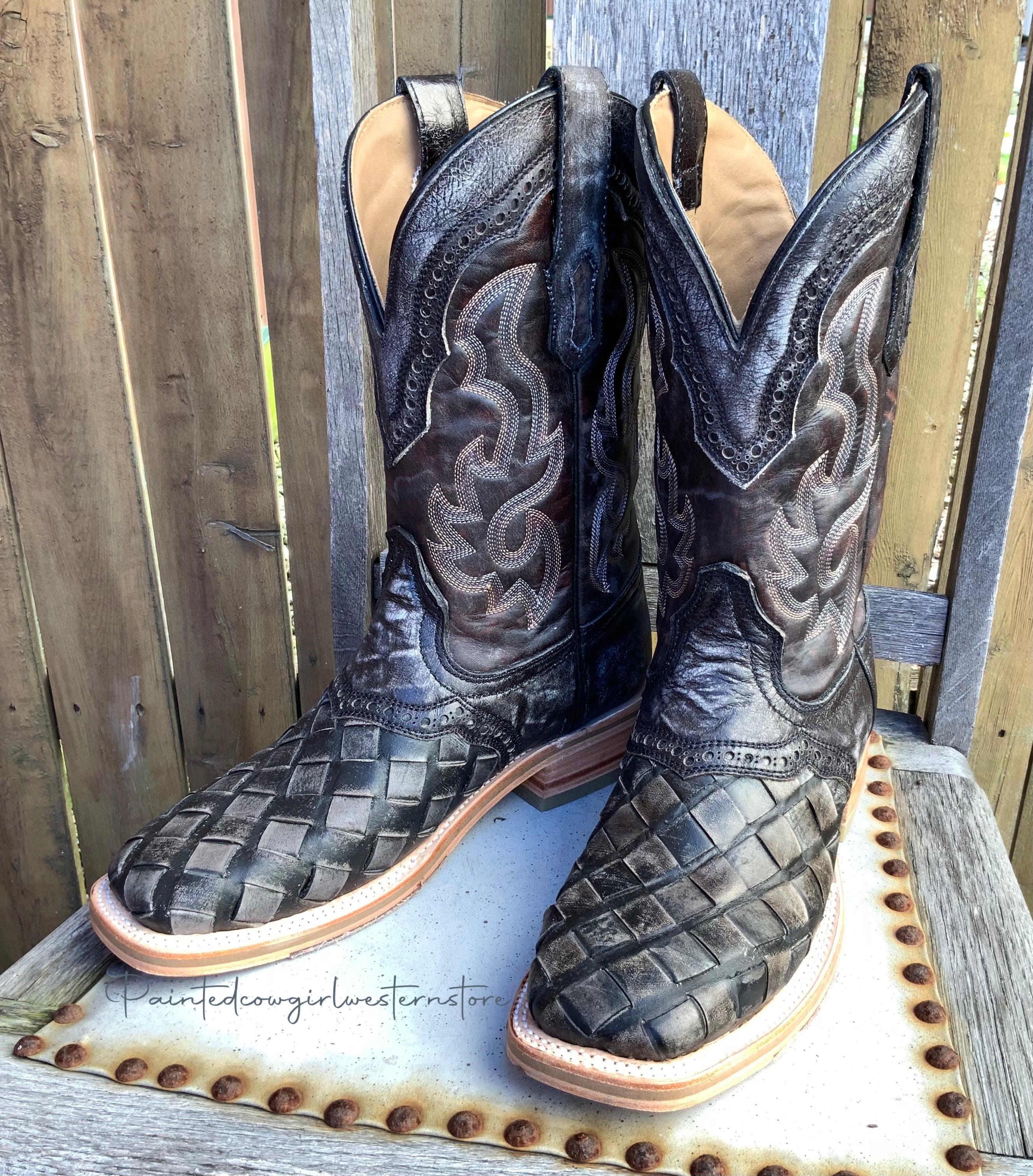 Mens distressed western on sale boots