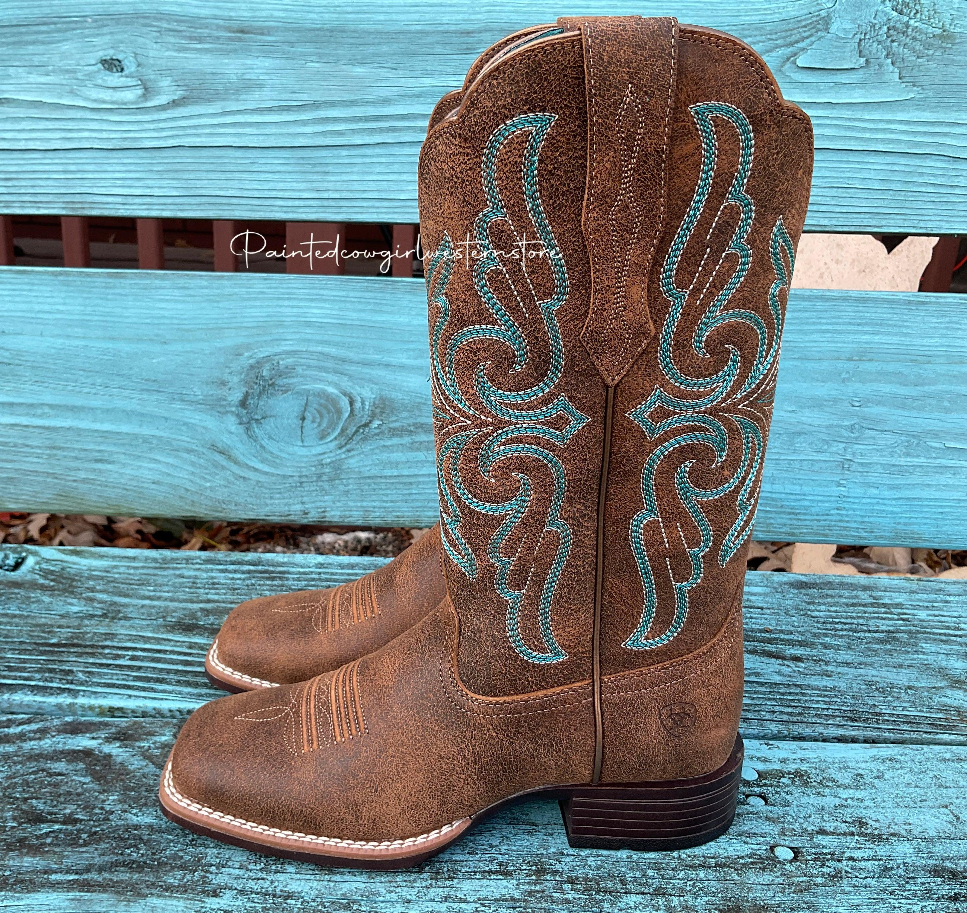 Ariat Women s Primera Stretch Fit Brown Square Toe Cowgirl Boots