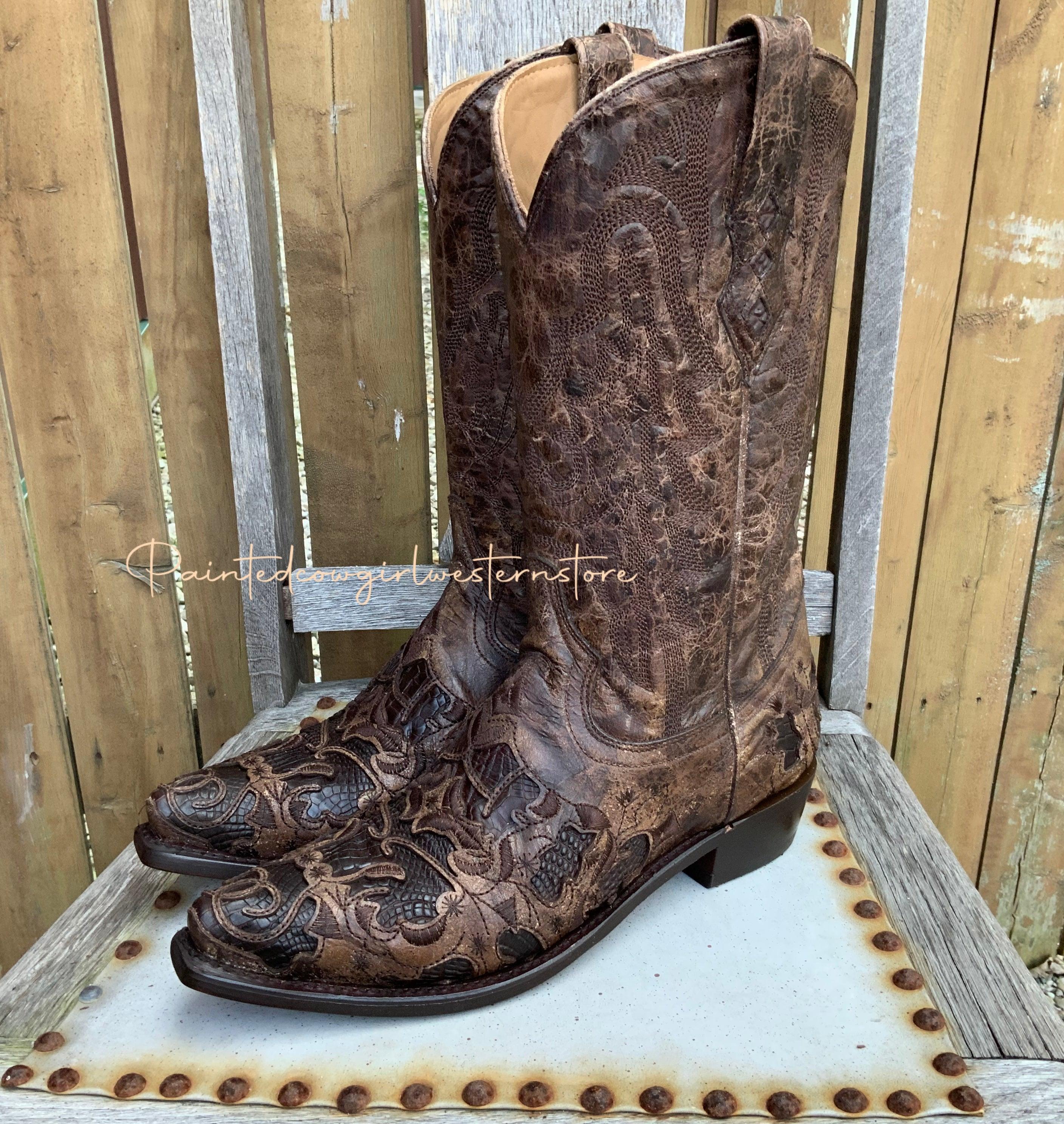 Corral tooled hot sale leather boots