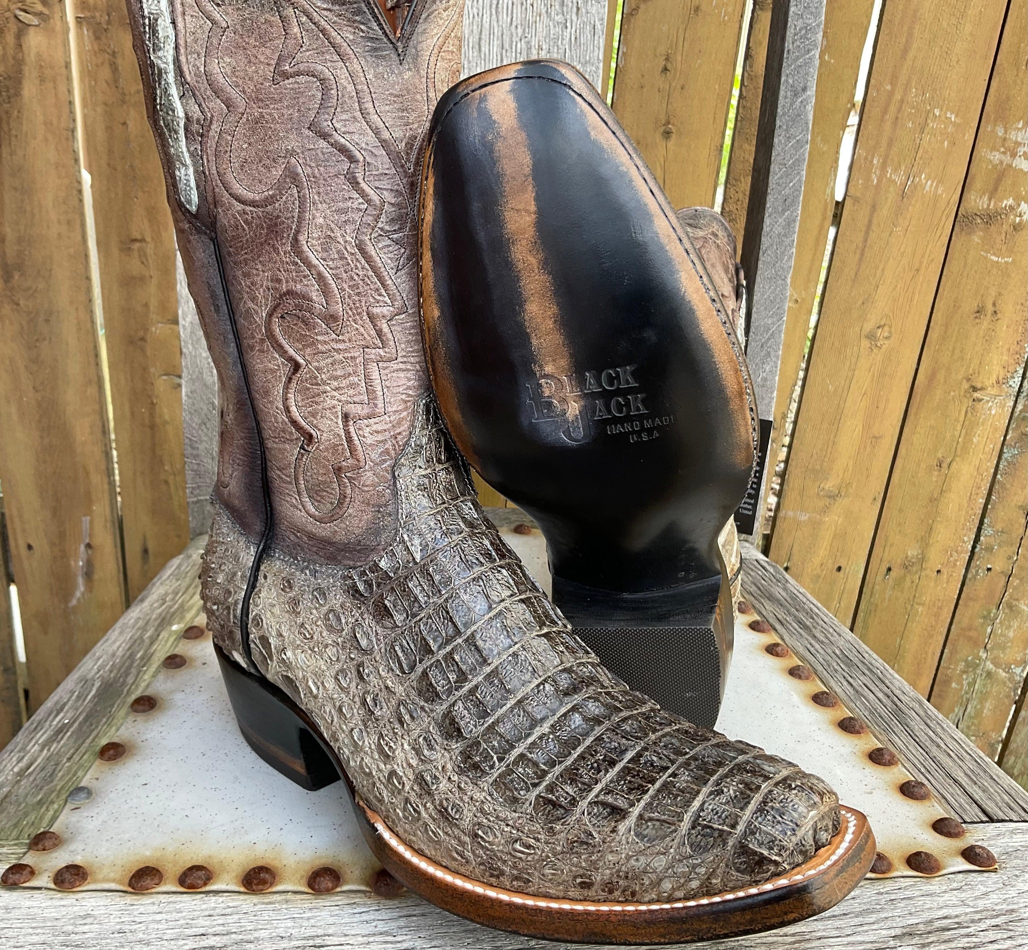 Black Jack Men’s Natural Caiman Body Cut Hornback Cowboy Boots NT-7721 ...