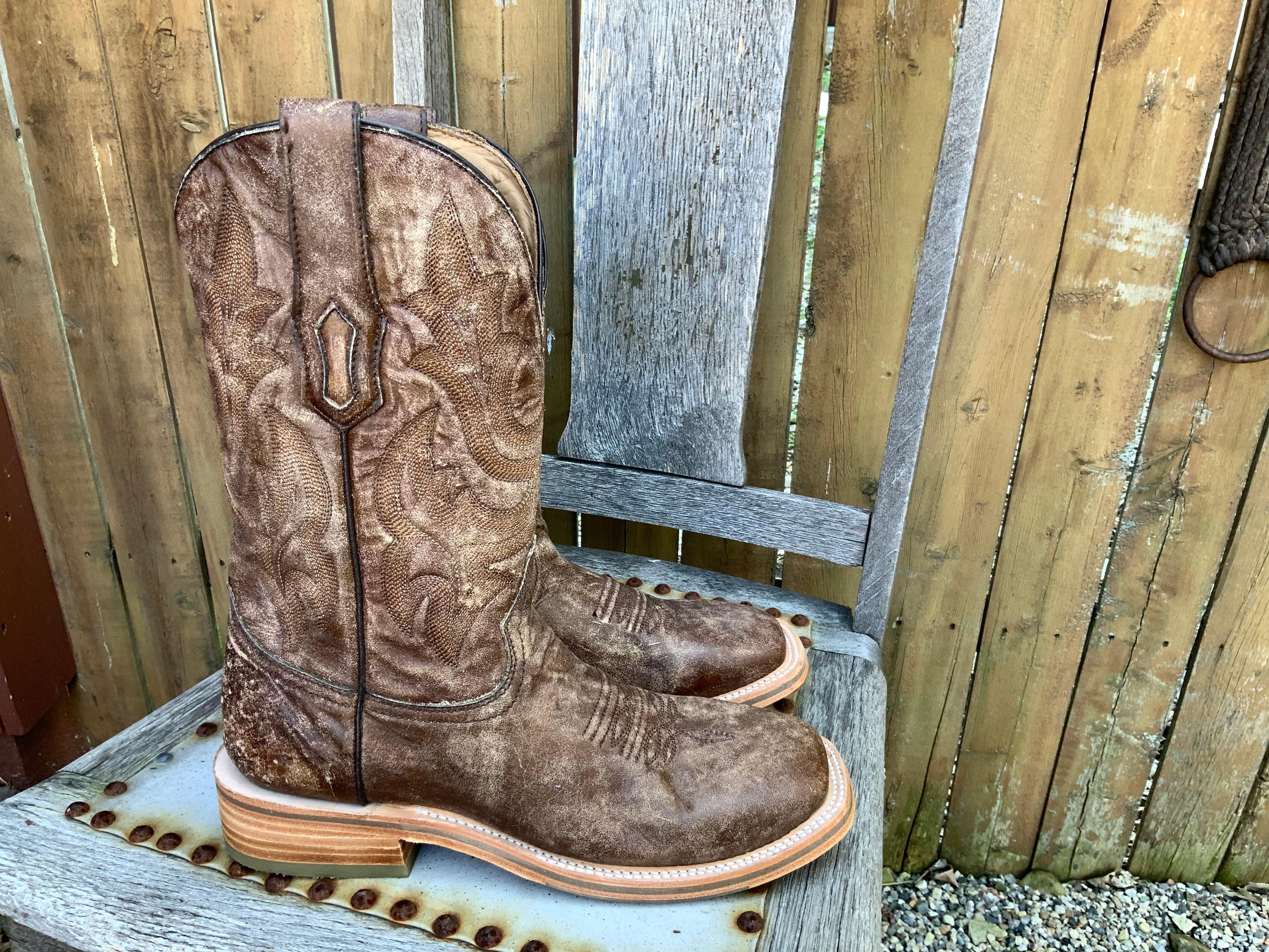 Distressed brown clearance leather boots mens