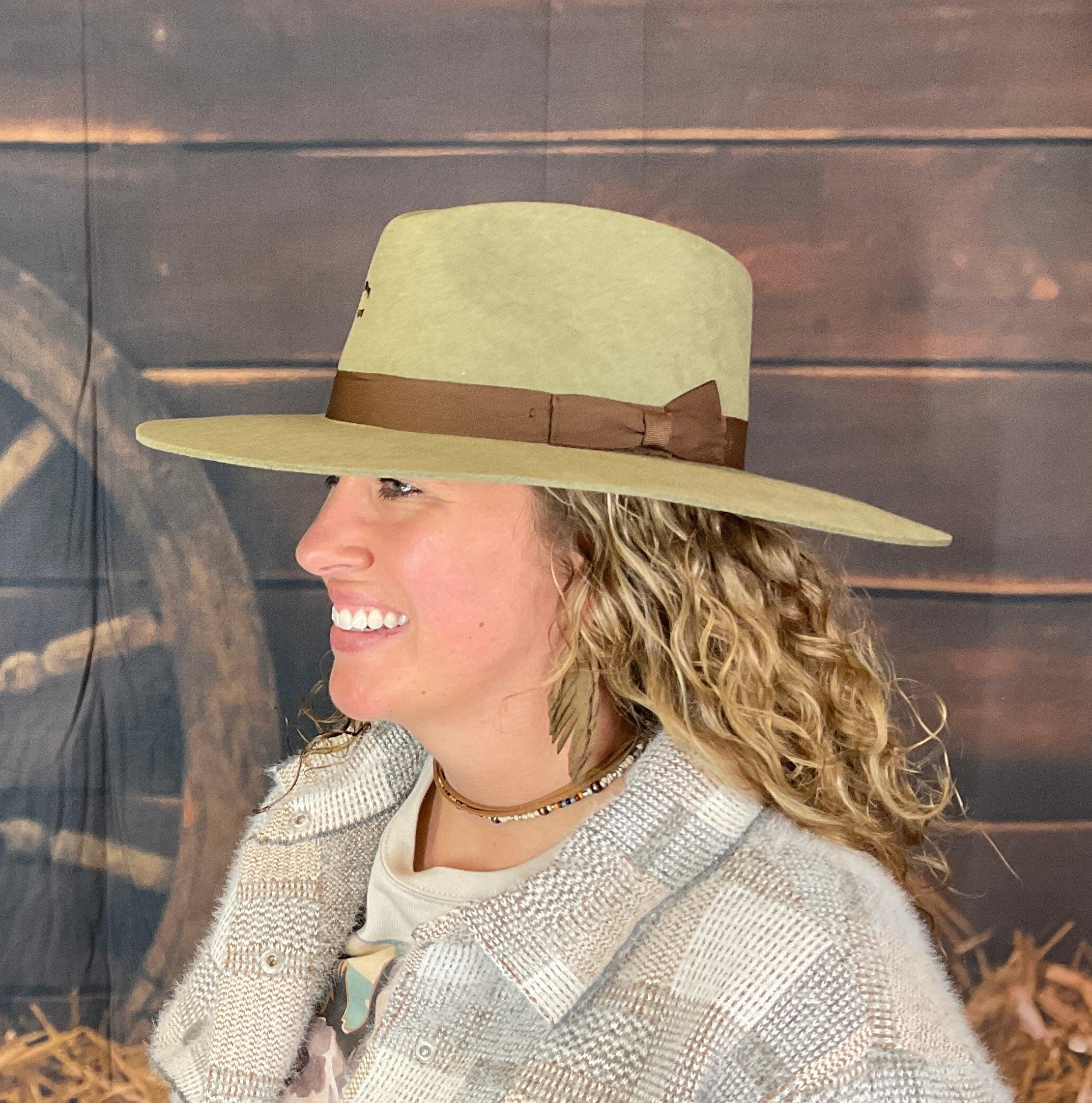 Charlie 1 Horse Women's Highway Olive Wool Hat CWHIWA-OD | Painted