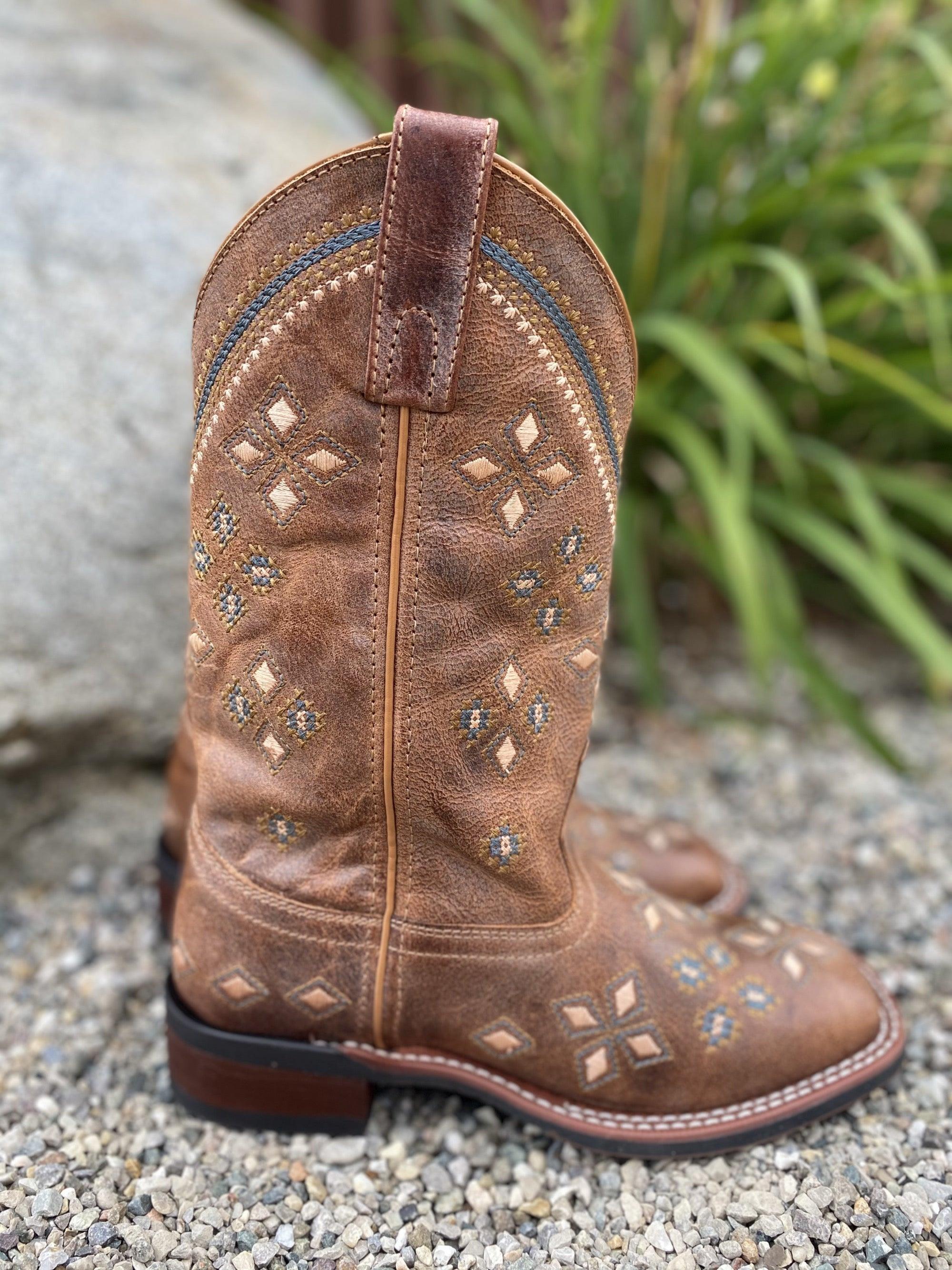 Laredo Women's Jossie Tan Square Toe Cowgirl Boots 5813