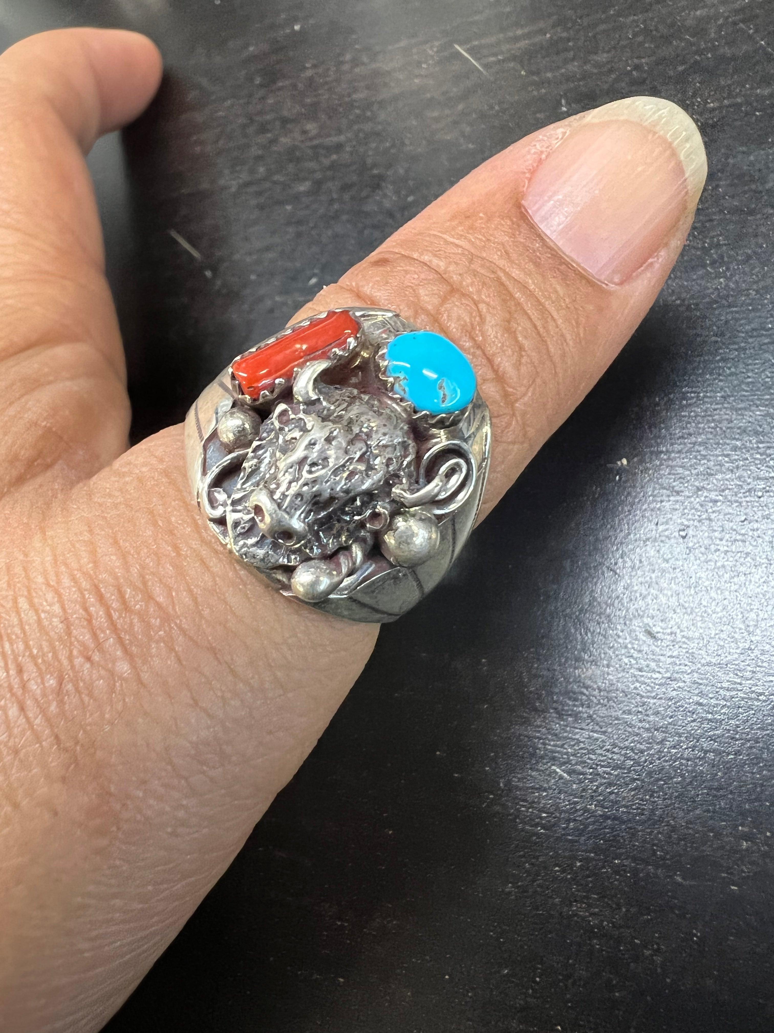 Red hot sale turquoise ring