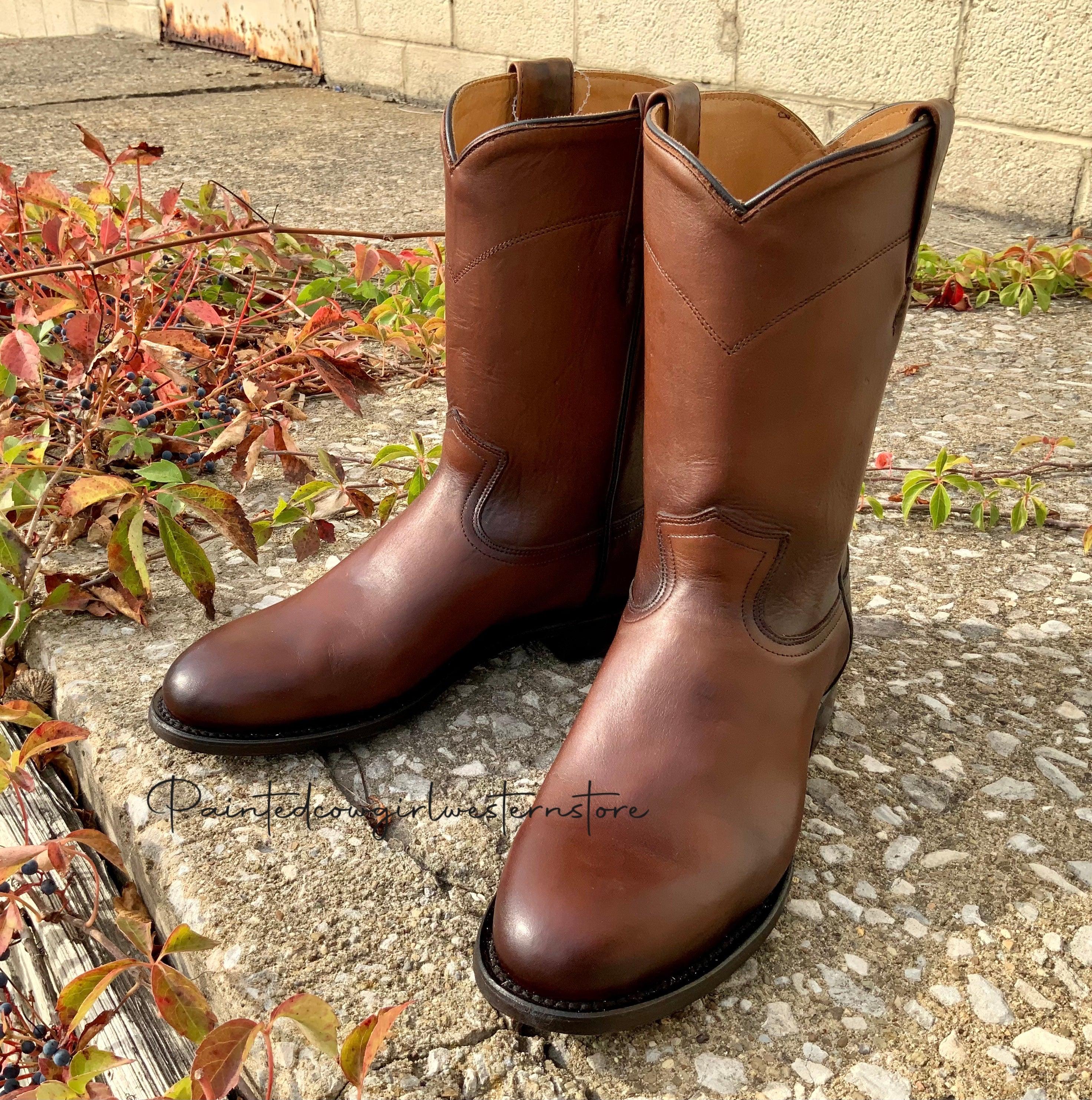 Corral Men s Honey Brown Round Toe Roper Cowboy Boots A4068 Painted Cowgirl Western Store