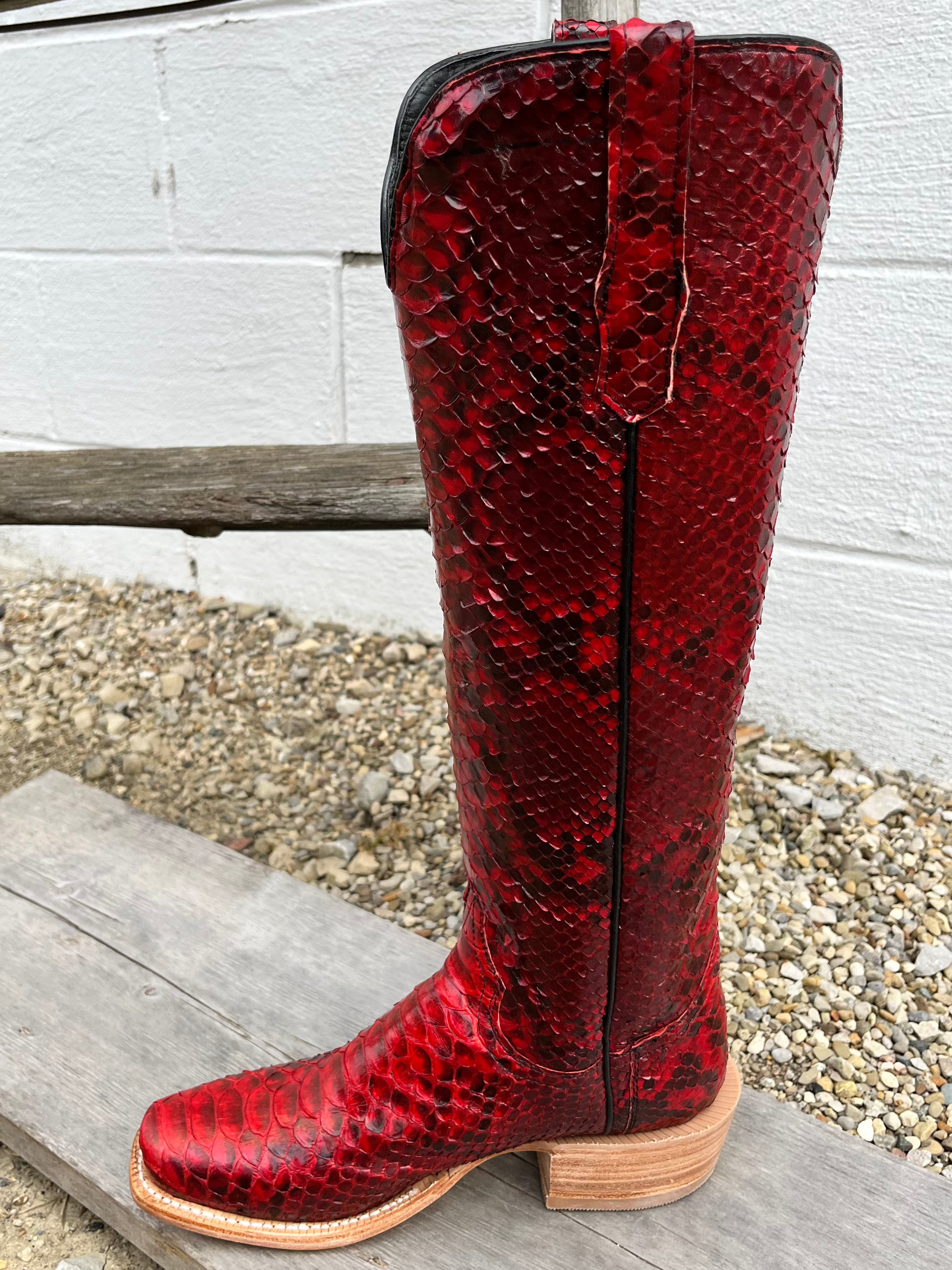 A3098L Black & Red Lucky Dice Western Boot Black/Red