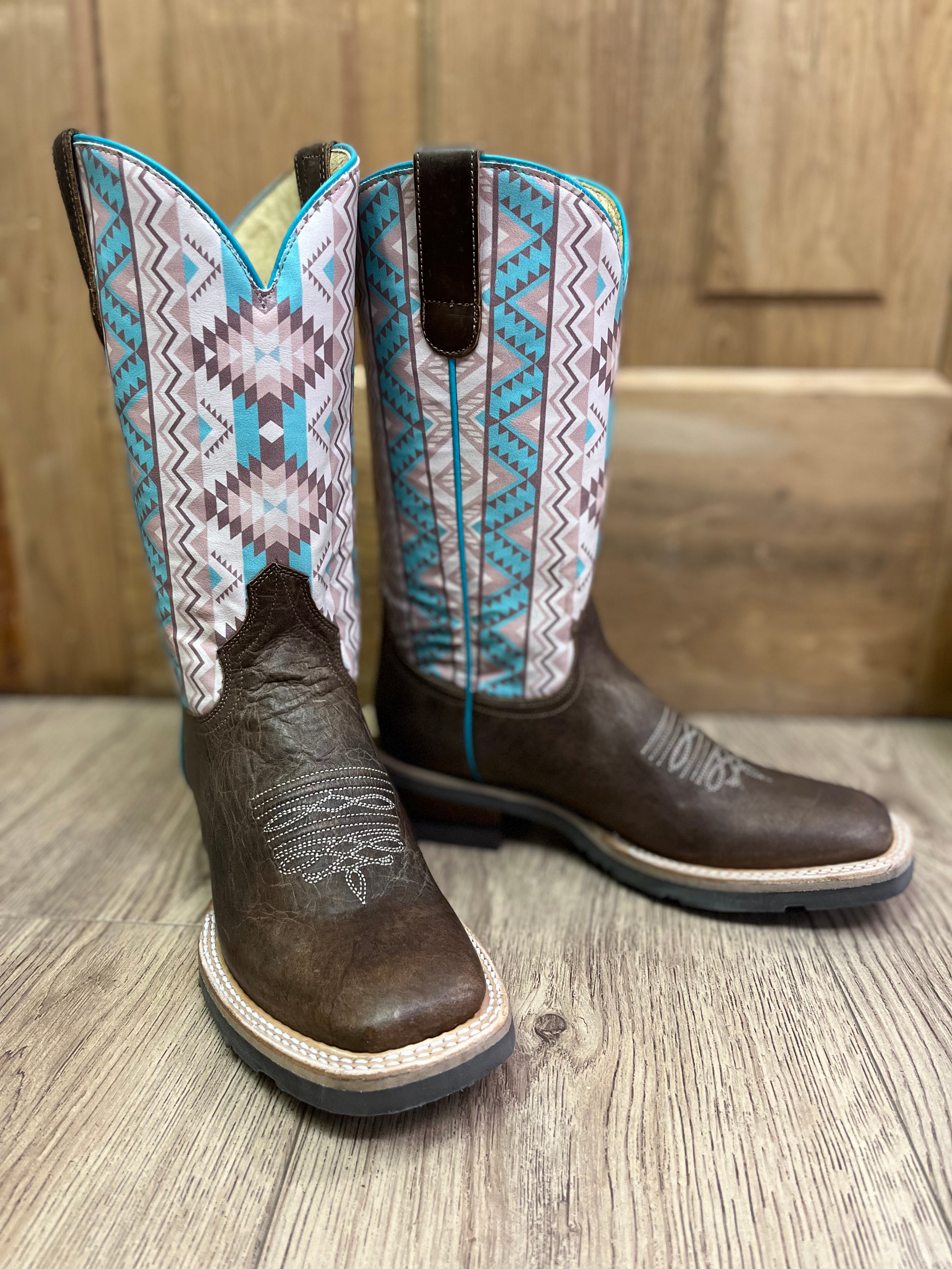 Roper Women's Timeless Burnished Brown Square Toe Cowgirl Boots 9991-0131