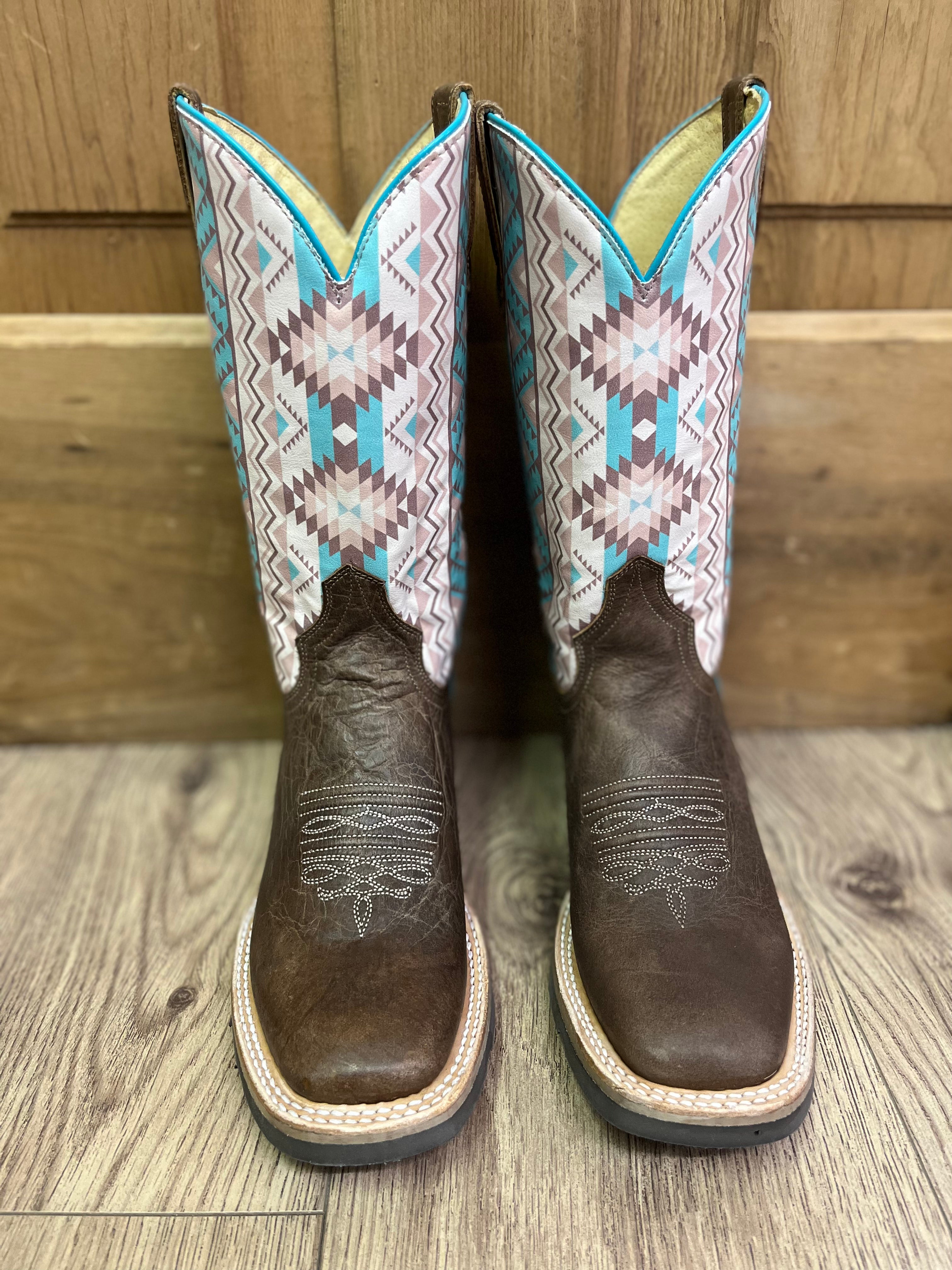 Roper Women's Timeless Burnished Brown Square Toe Cowgirl Boots 9991-0131