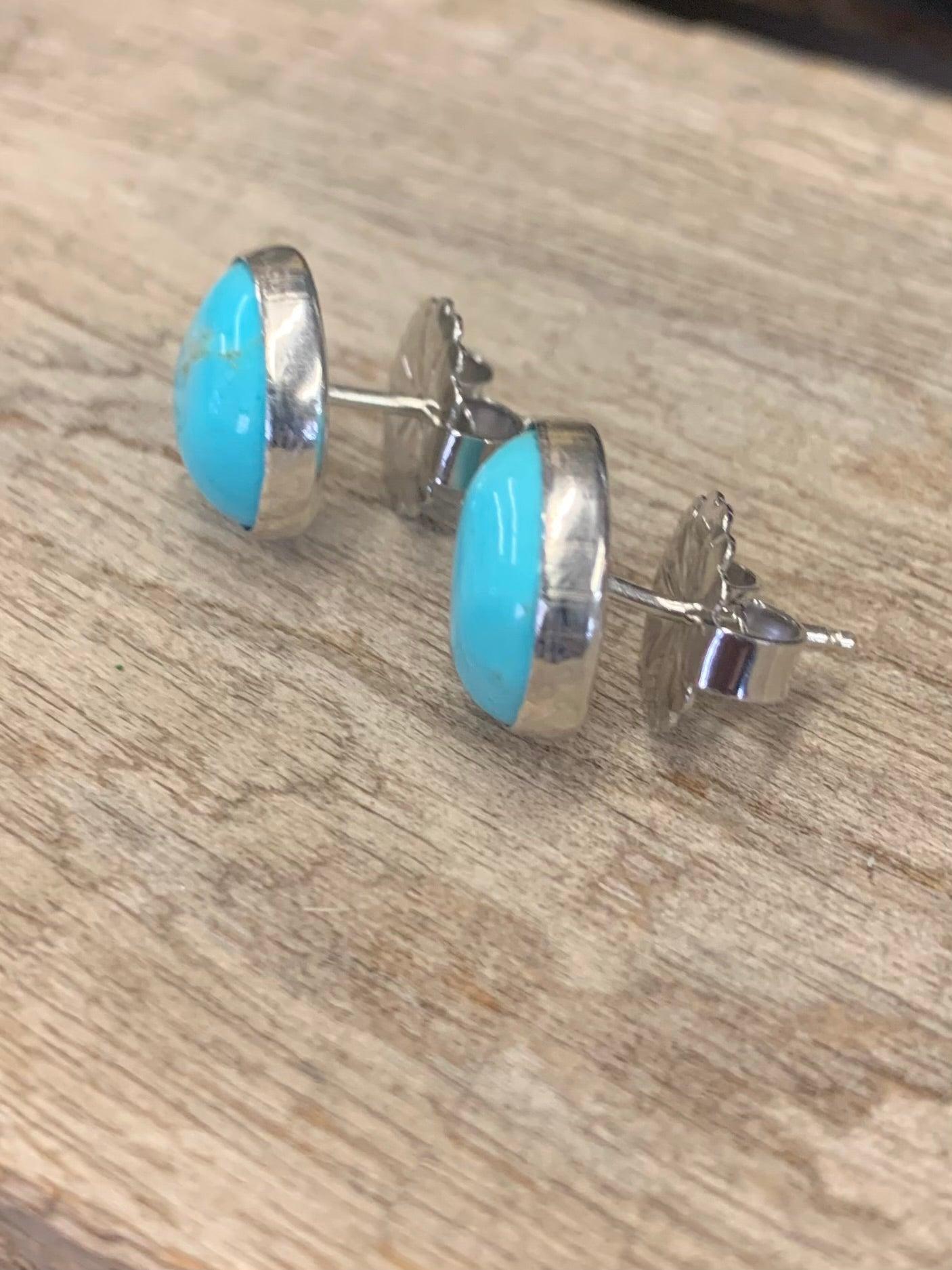Laura Ingalls Women s Turquoise Stud Earrings E 318 Painted Cowgirl Western Store