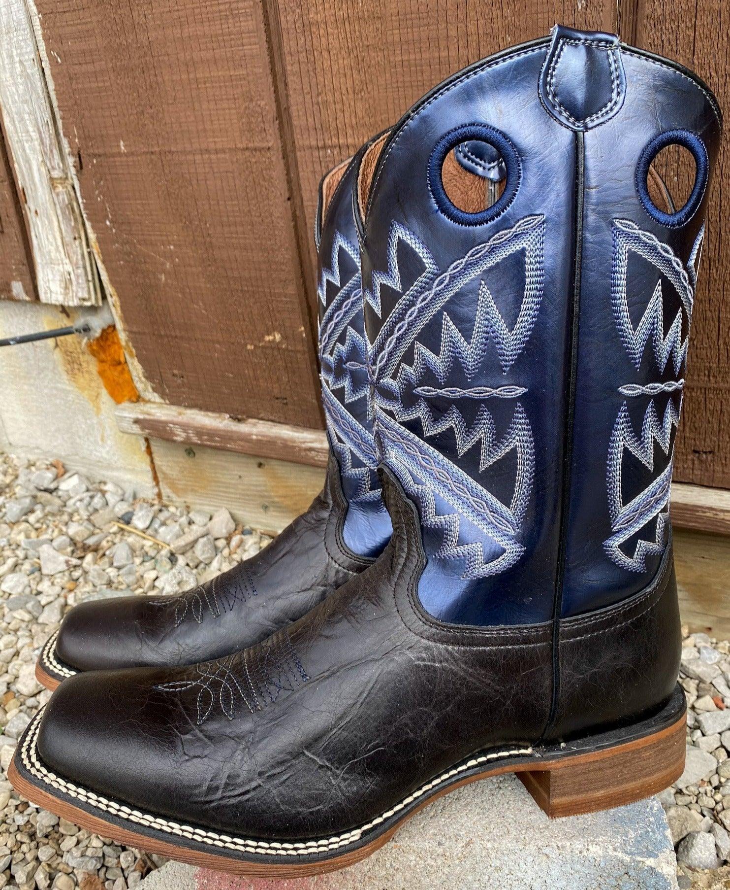 Nocona Women's Naida Metallic Blue Square Toe Cowgirl Boots NL5418