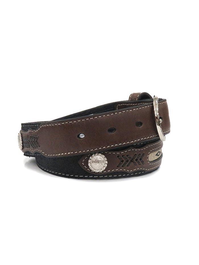 Nocona Boy's Brown Concho And Fabric Western Belt N4415801