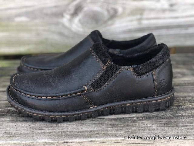 Born Men's Gudmund Black Leather Slip On Casual Shoes H65103