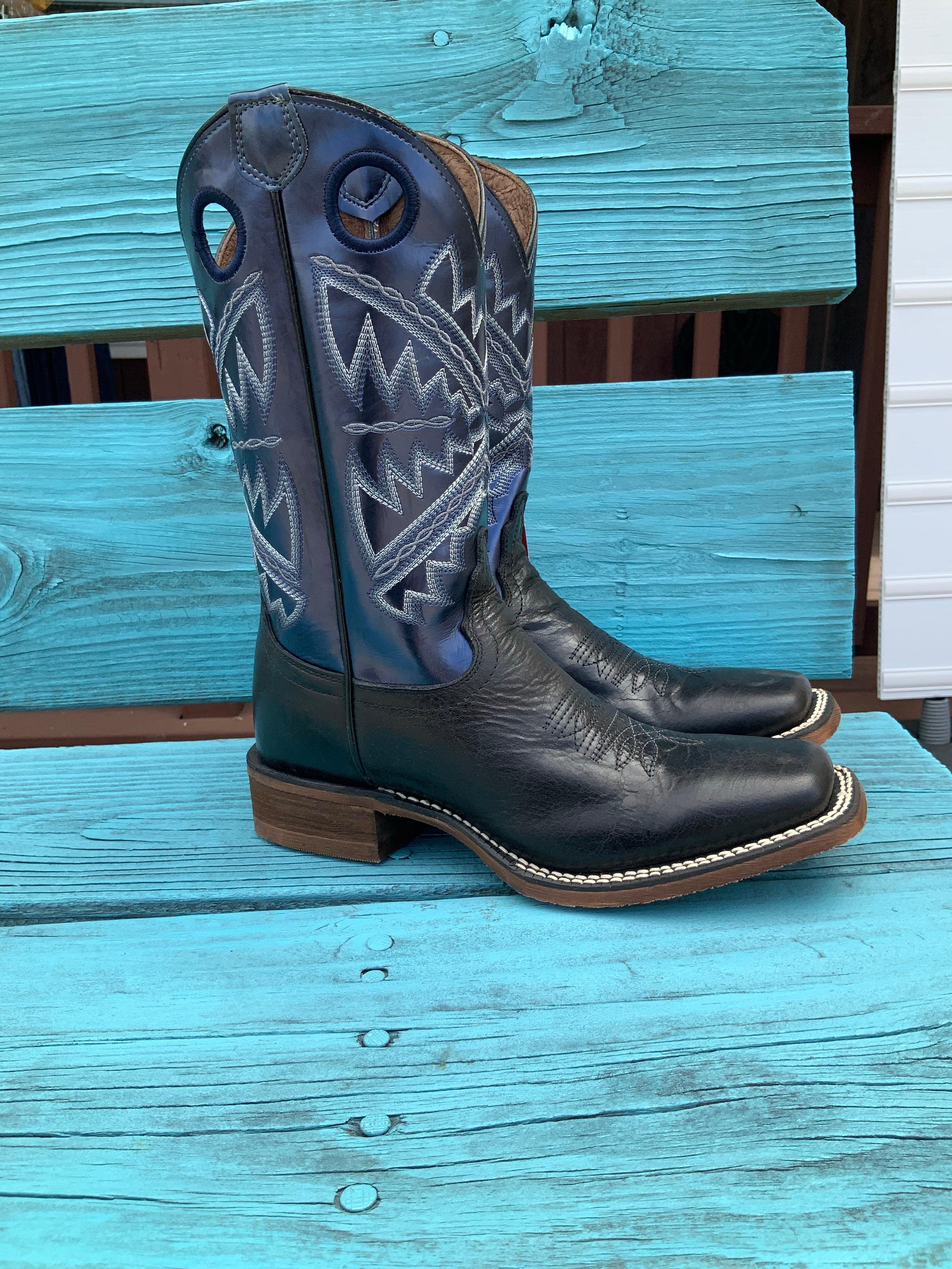 Nocona Women's Naida Metallic Blue Square Toe Cowgirl Boots NL5418