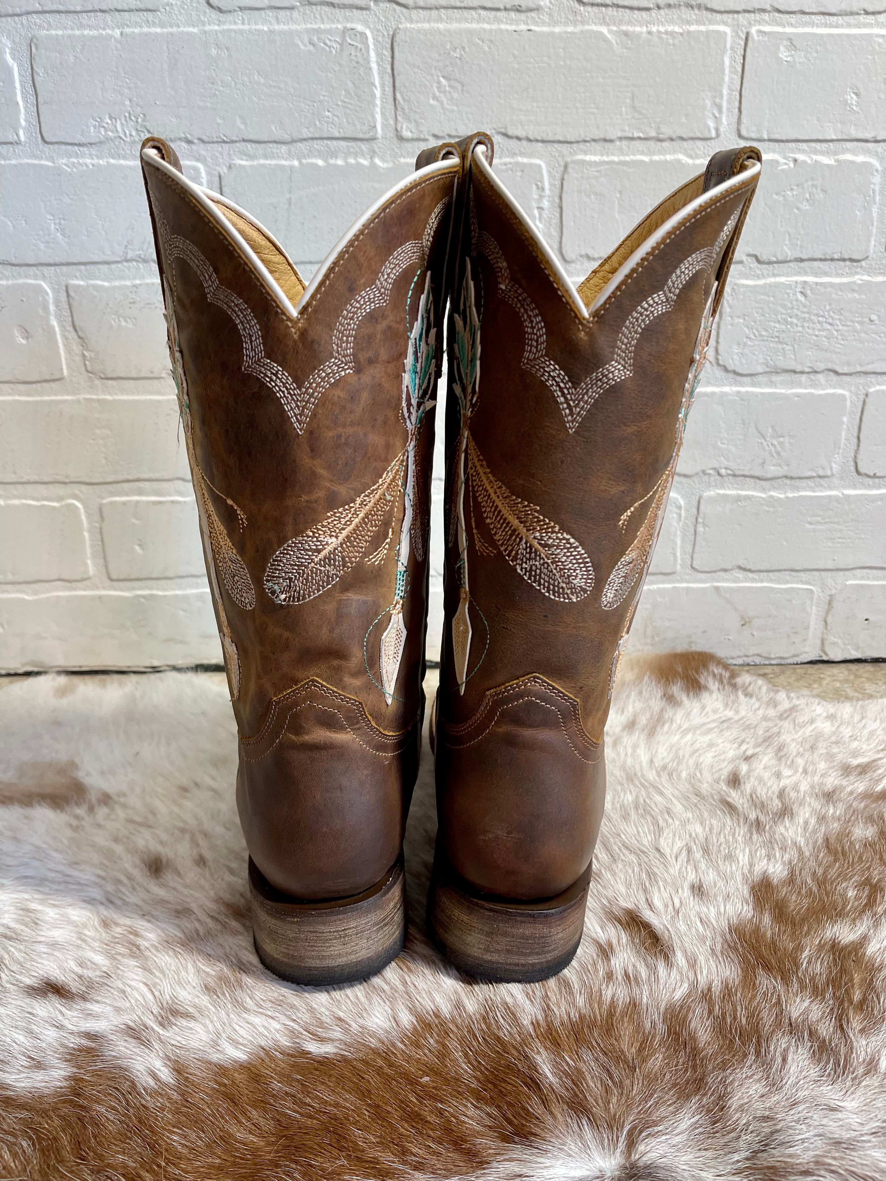 Roper Women's Arrow Feather Square Toe Cowgirl Boots 8500-8460