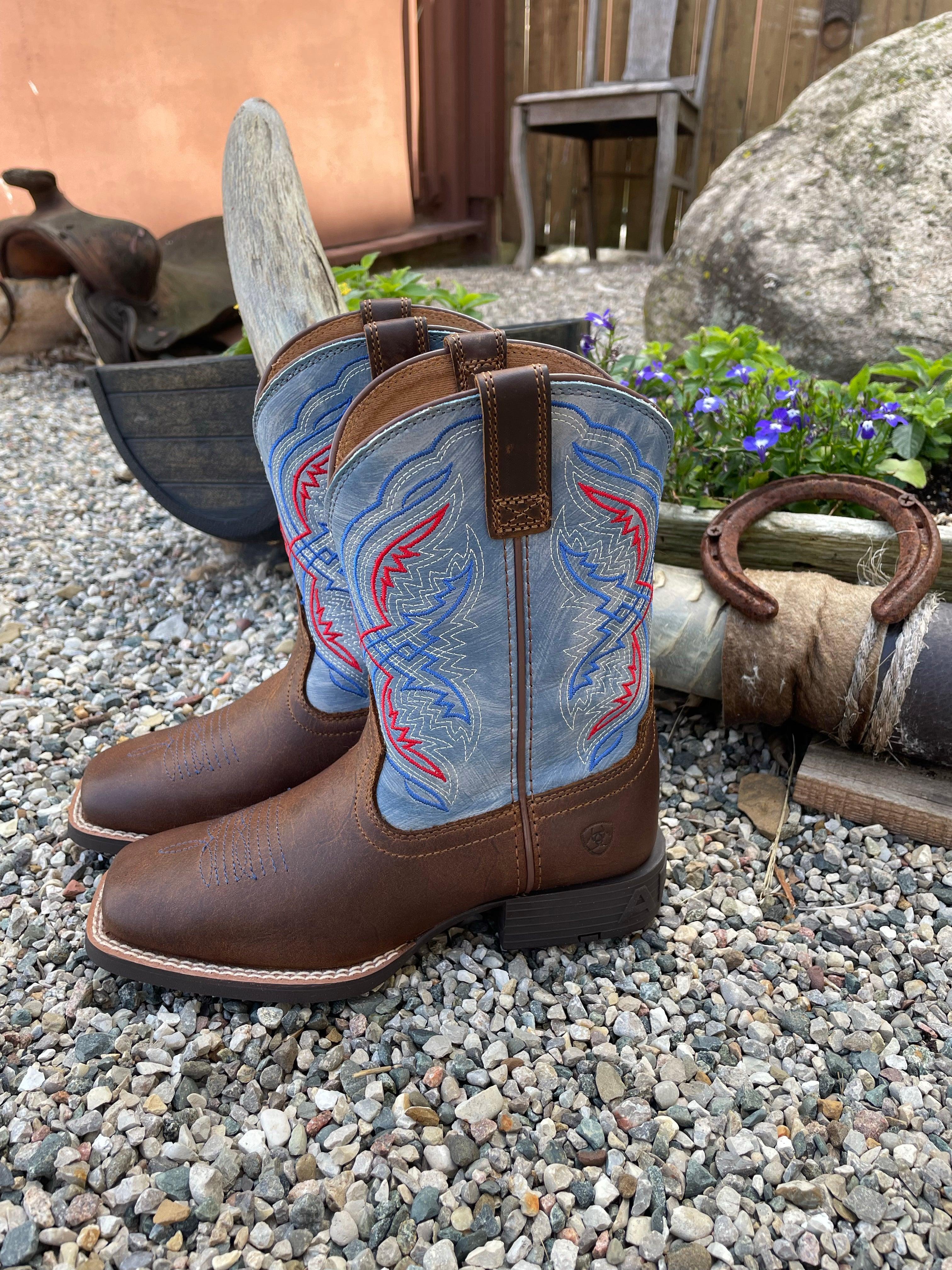 Ariat square toe western boots on sale