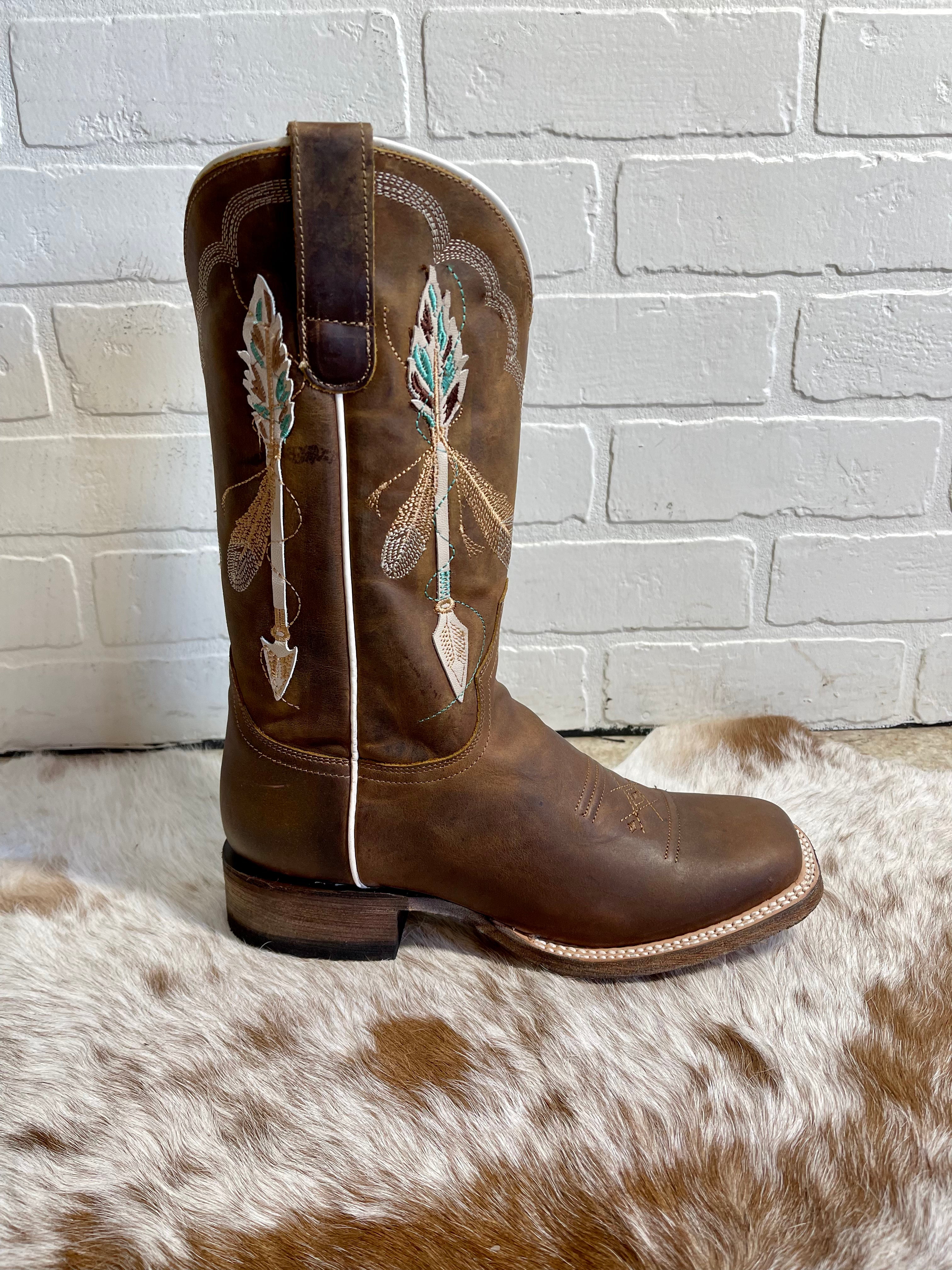 Roper Women's Arrow Feather Square Toe Cowgirl Boots 8500-8460