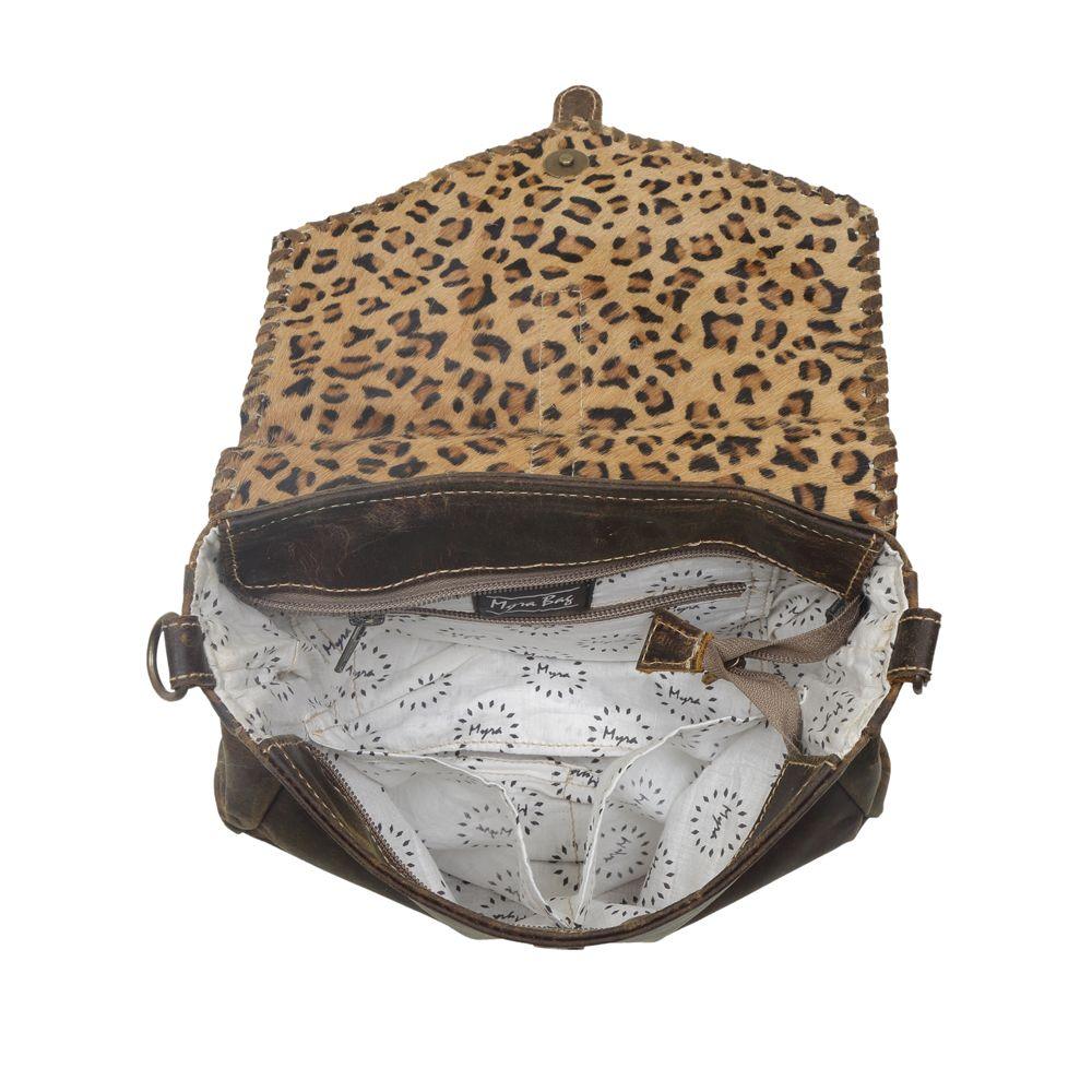 Popular Myra bag leopard animal print Hairon shoulder bag with matching wallet